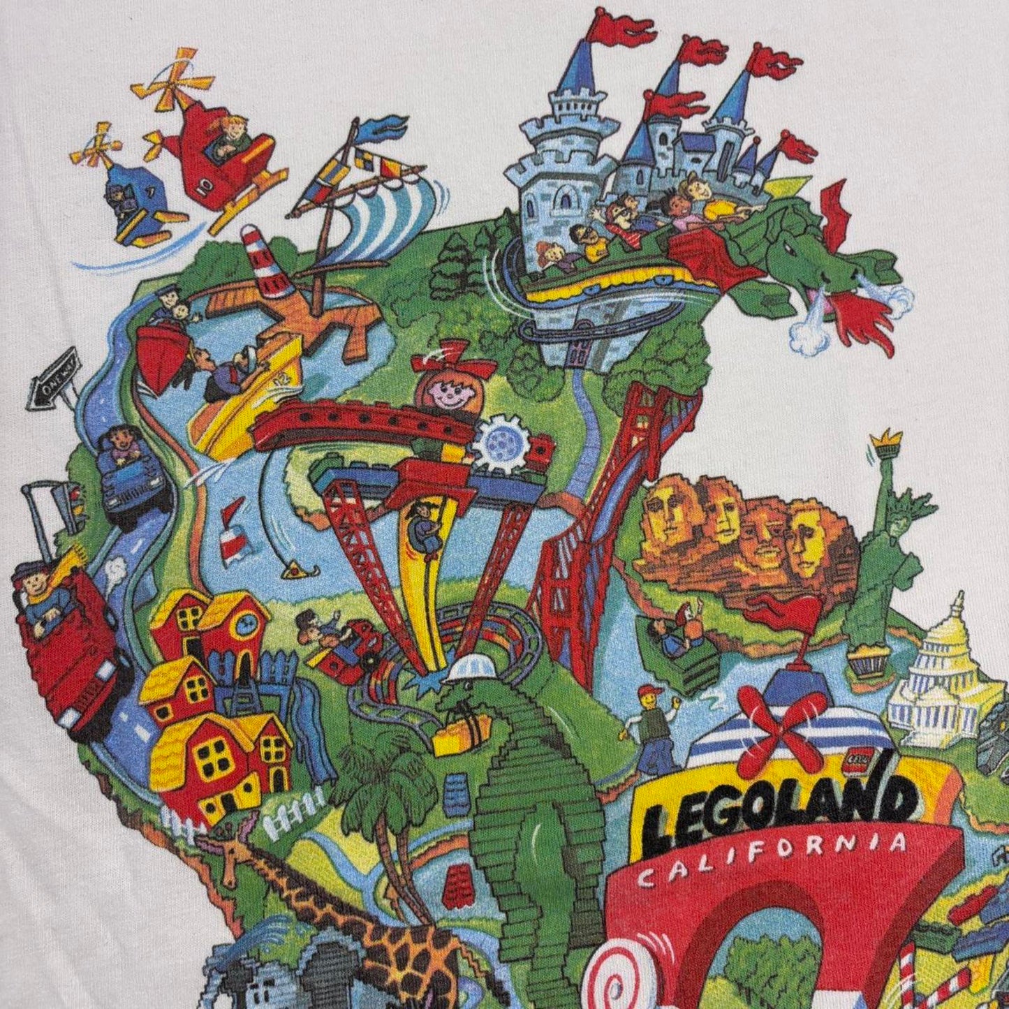 Vintage 90s USA Legoland California theme park graphic t-shirt