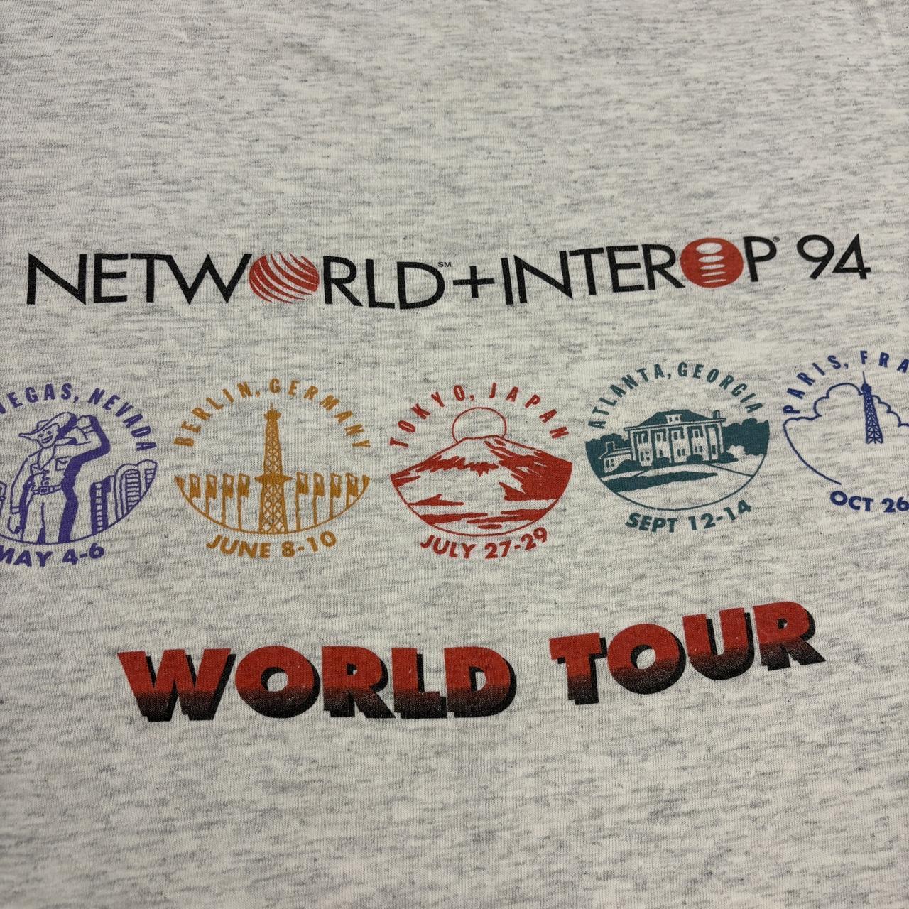 Vintage 90s USA Networld & Interop world tour IT technology trade show t-shirt