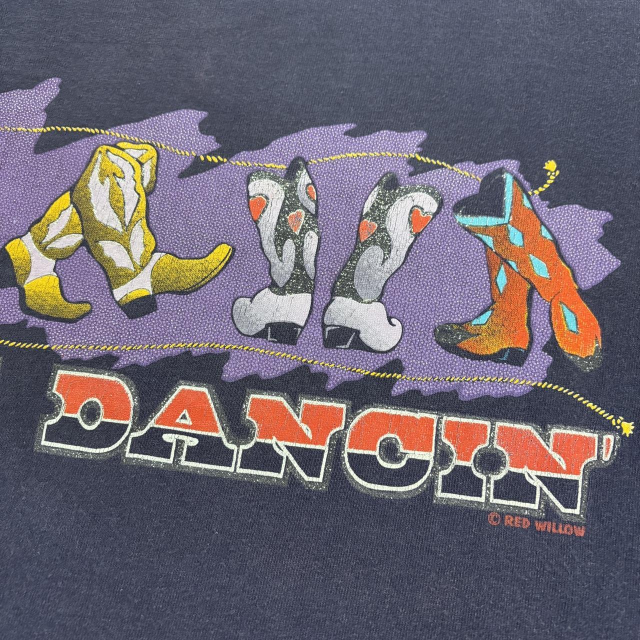 Vintage 90s USA Line Dancing rodeo western cowboy graphic t-shirt