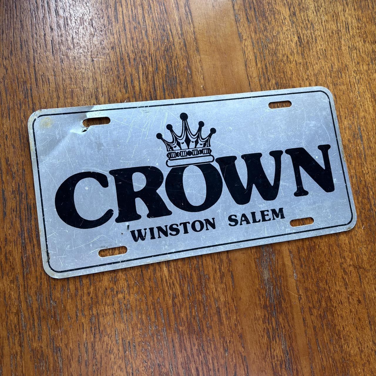 Vintage 90s USA Crown paint and supply Winston Salem North Carolina novelty license plate