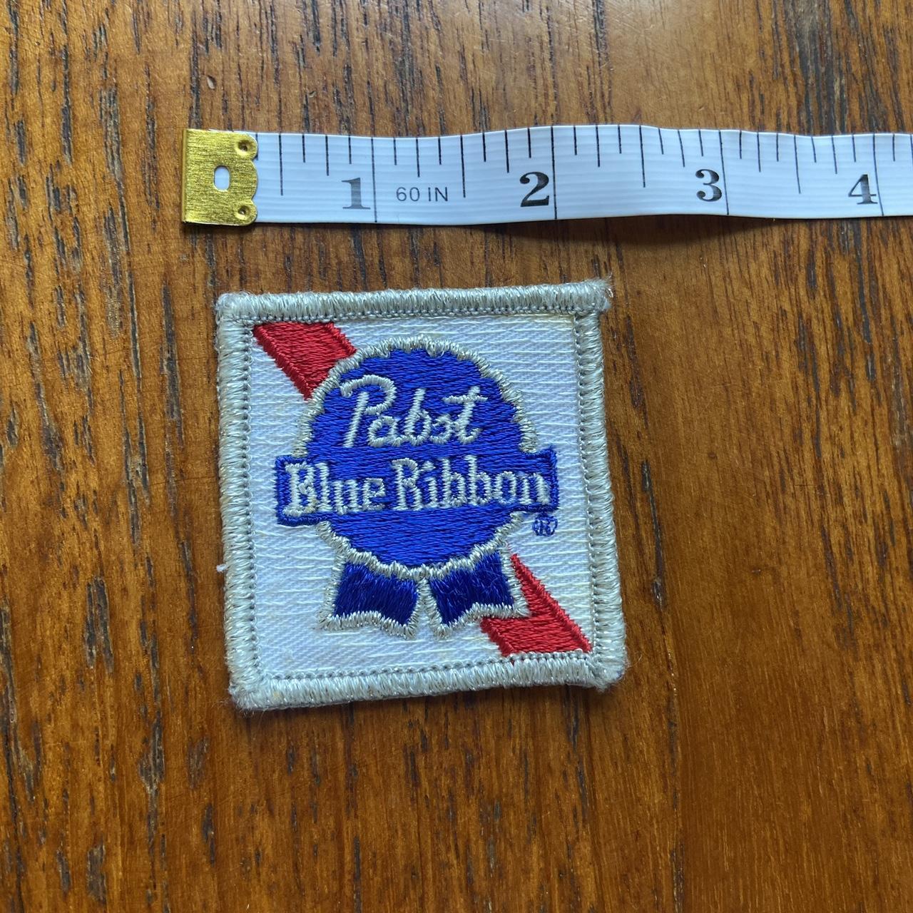 Vintage 80s USA Pabst blue ribbon beer alcohol embroidered patch