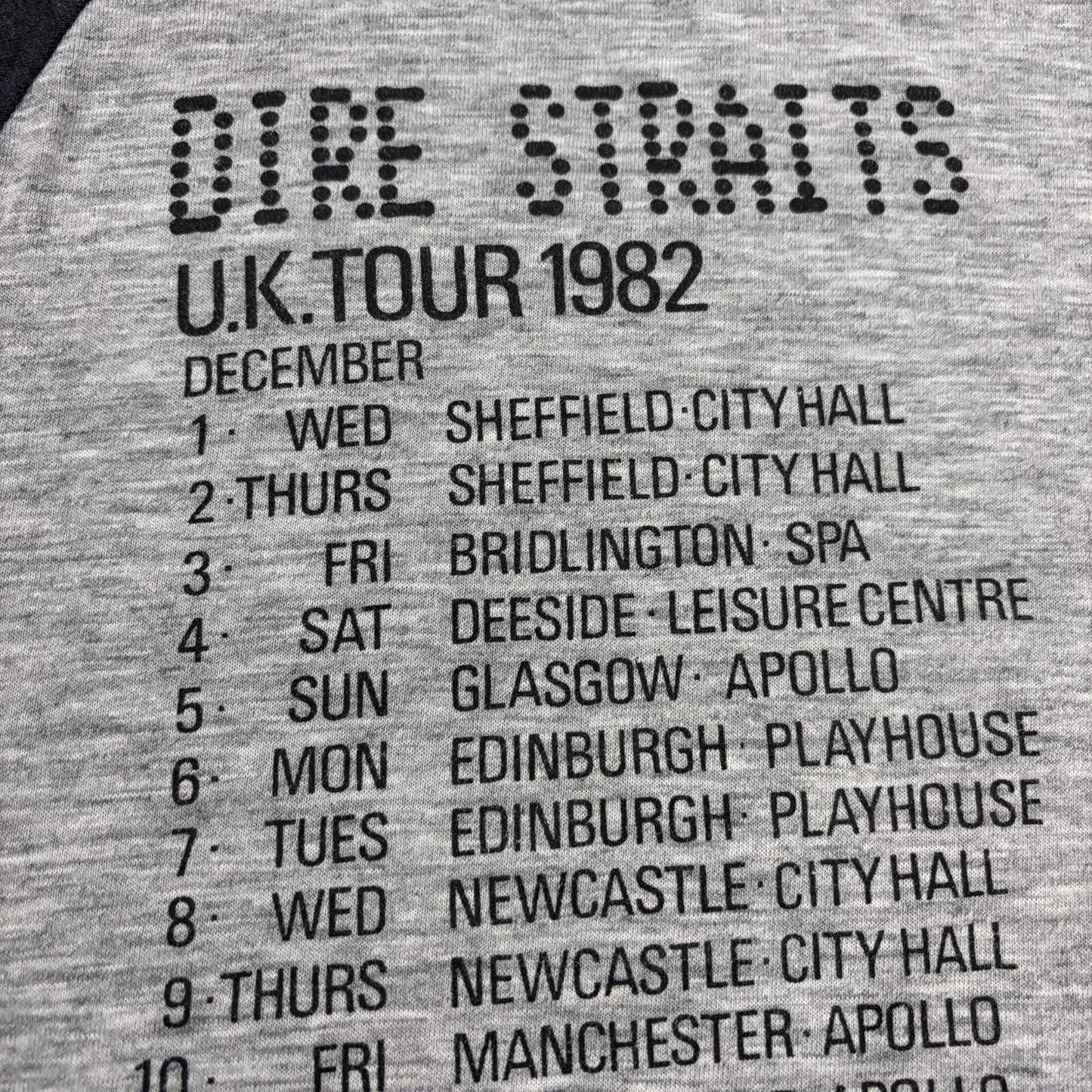 Vintage 80s Dire Straits love over gold UK Tour rock music raglan band t-shirt