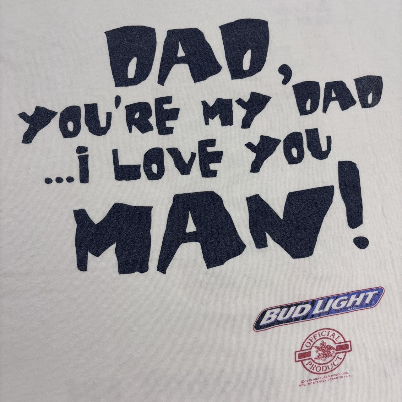 Vintage 90s USA Budweiser Bud Light beer promotional t-shirt