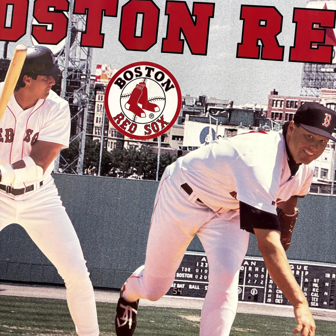 Vintage 90s Boston Red Sox poster MLB Baseball print