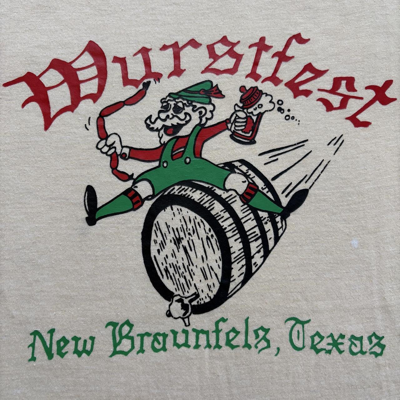 Vintage 80s USA Wurstfest sausage festival Texas souvenir t-shirt