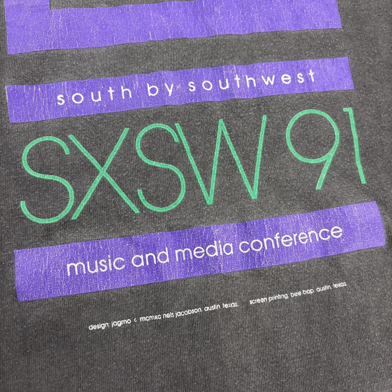 Vintage 90s USA SXSW music festival Austin Texas graphic band t-shirt