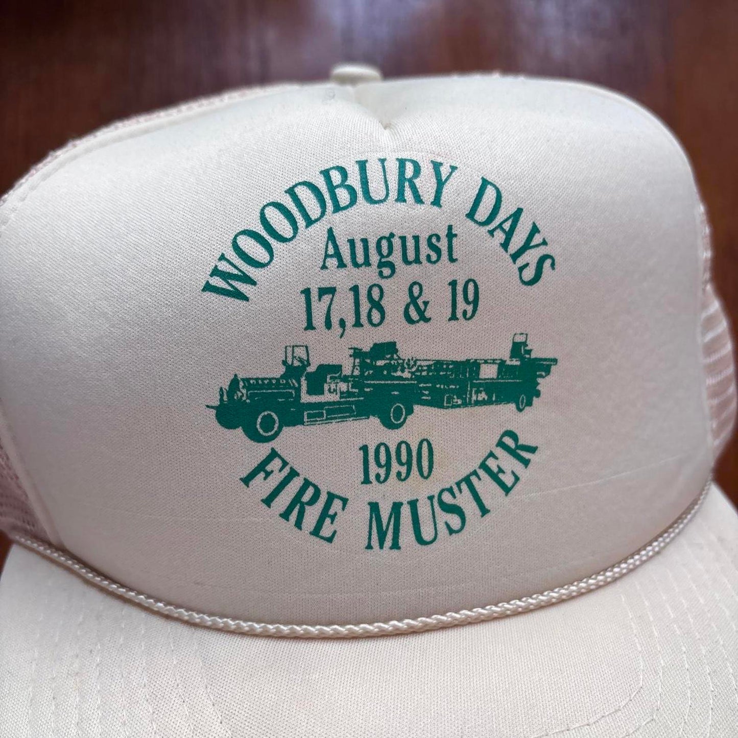 Vintage 90s USA Woodbury days festival Minnesota fire muster graphic trucker cap