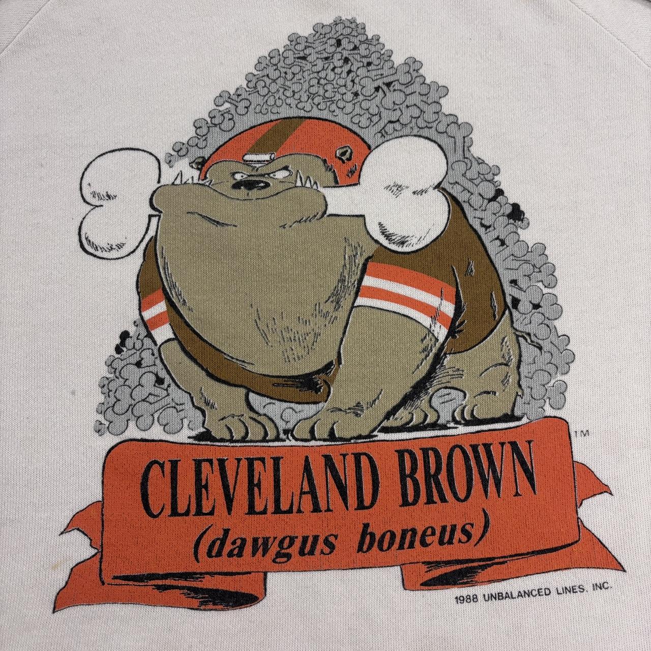 Vintage 80s USA Cleveland Browns bull mastiff dog NFL American Football sweatshirt
