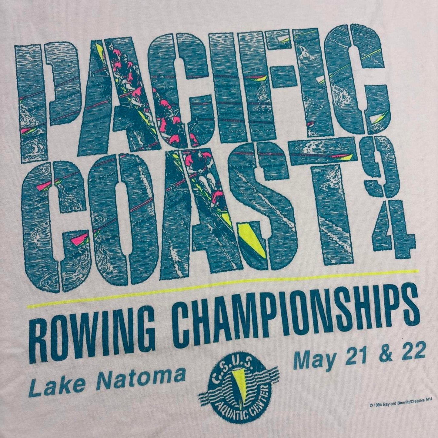 Vintage 90s USA Pacific Coast rowing championships California graphic t-shirt
