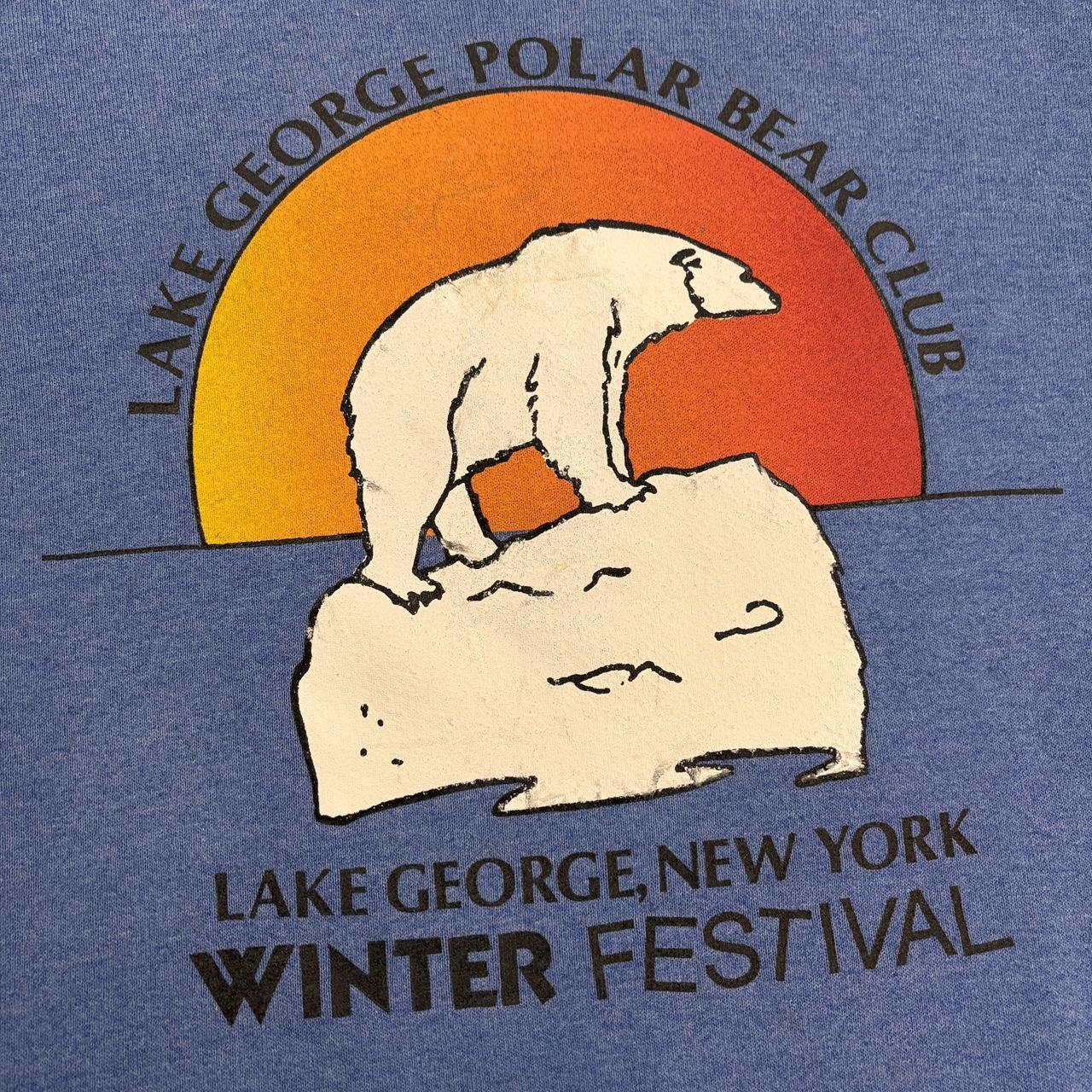 Vintage 90s USA Lake George New York State winter festival graphic sweatshirt
