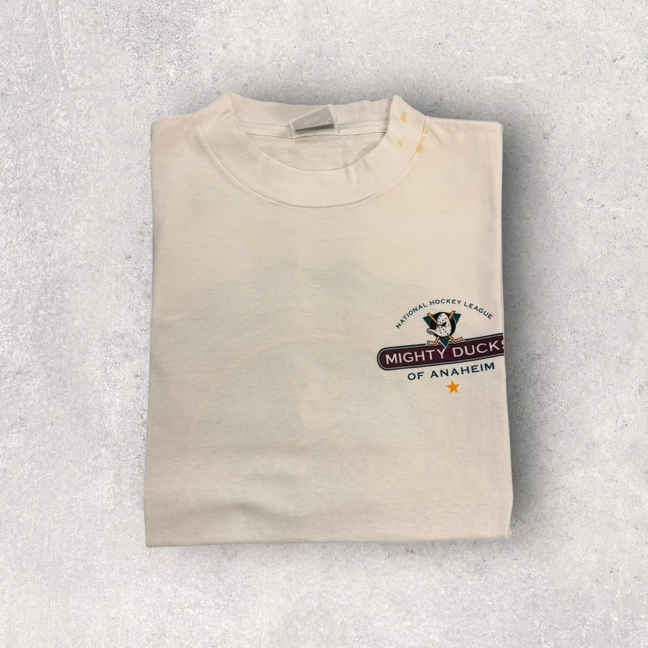 Vintage 90s USA Anaheim Mighty Ducks NHL ice hockey graphic t-shirt