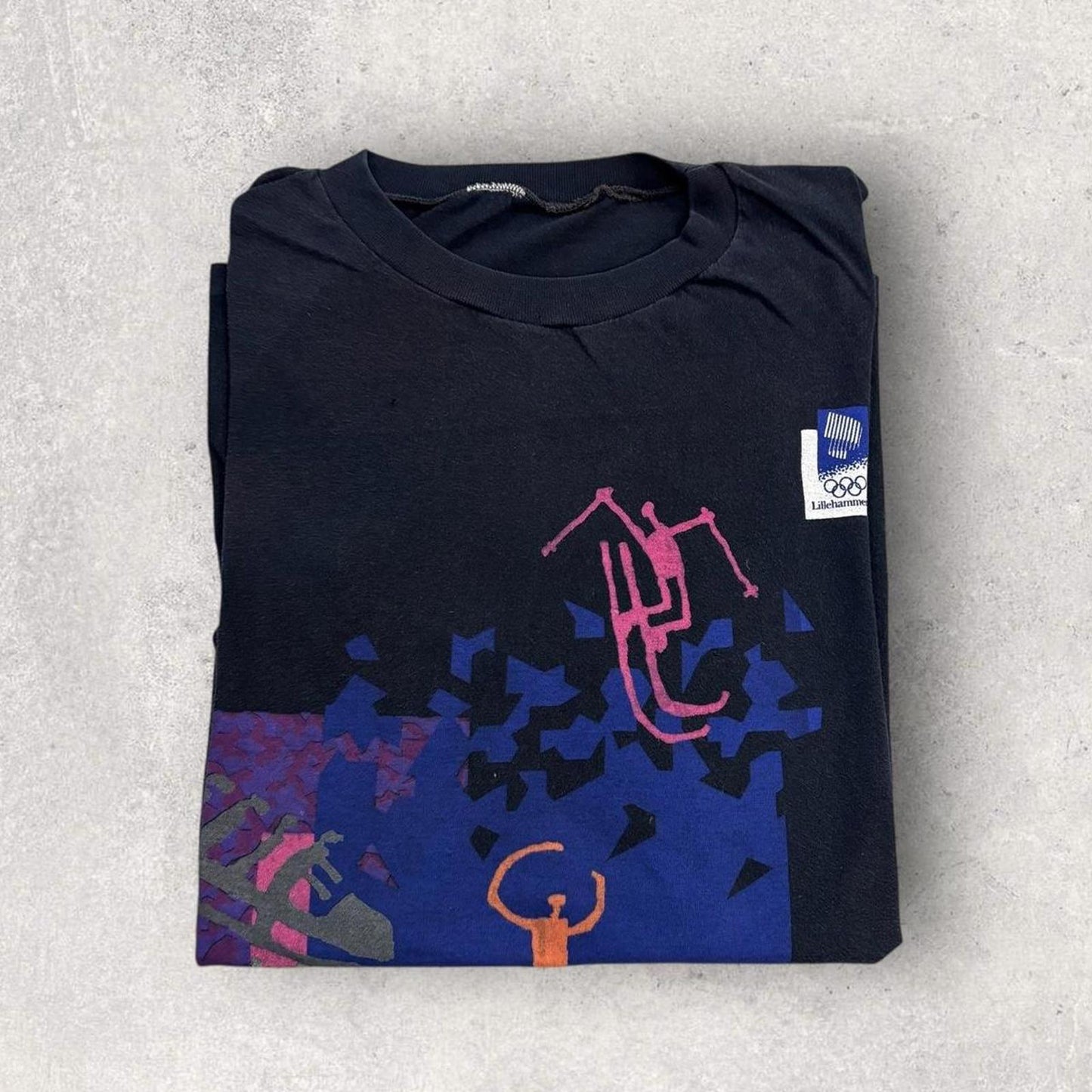 Vintage 90s Lillehammer Olympics Norway winter games snow sports graphic t-shirt