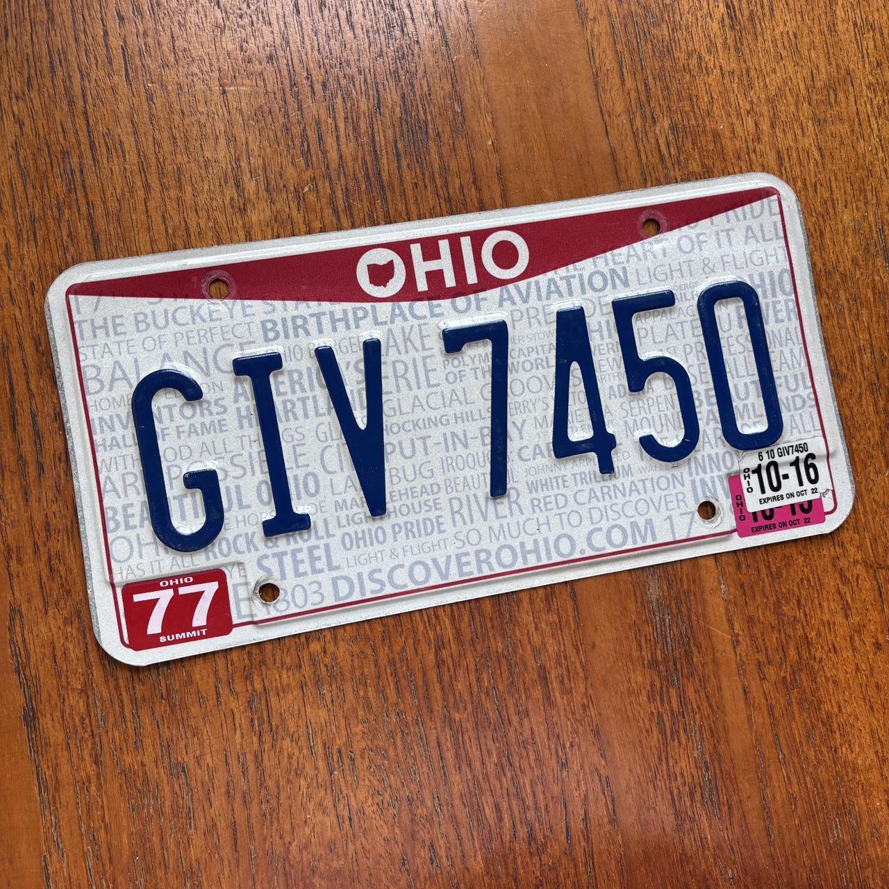 Vintage Y2K Ohio state American license plate