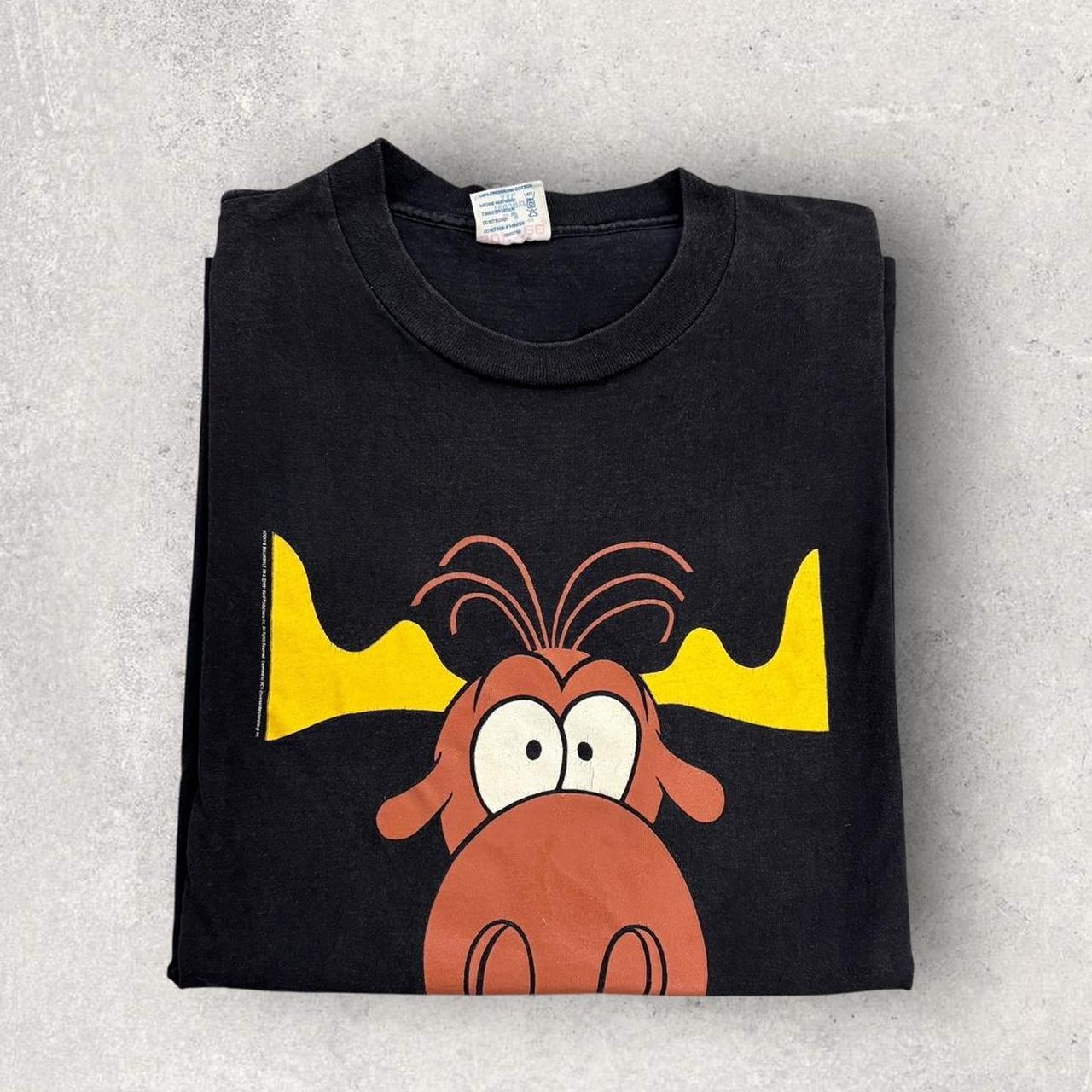 Vintage 90s USA Taco Bell Bullwinkle moose cartoon graphic t-shirt