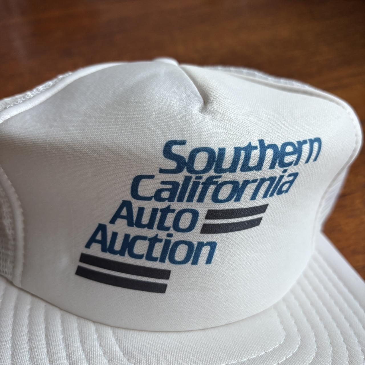 Vintage 90s USA Southern California automobile auction graphic trucker cap