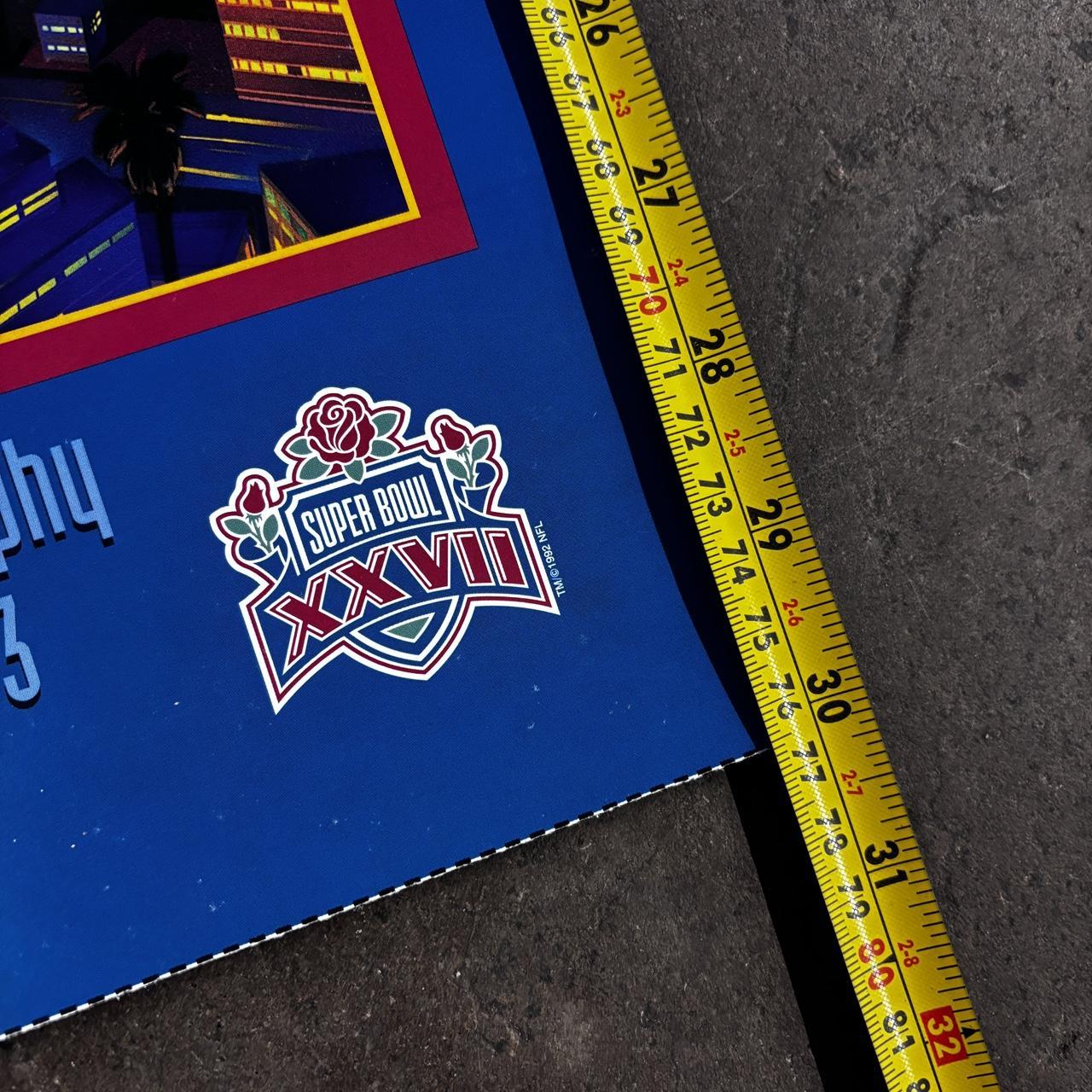 Vintage 90s Super Bowl 27 poster NFL American Football Pasadena Rose Bowl print