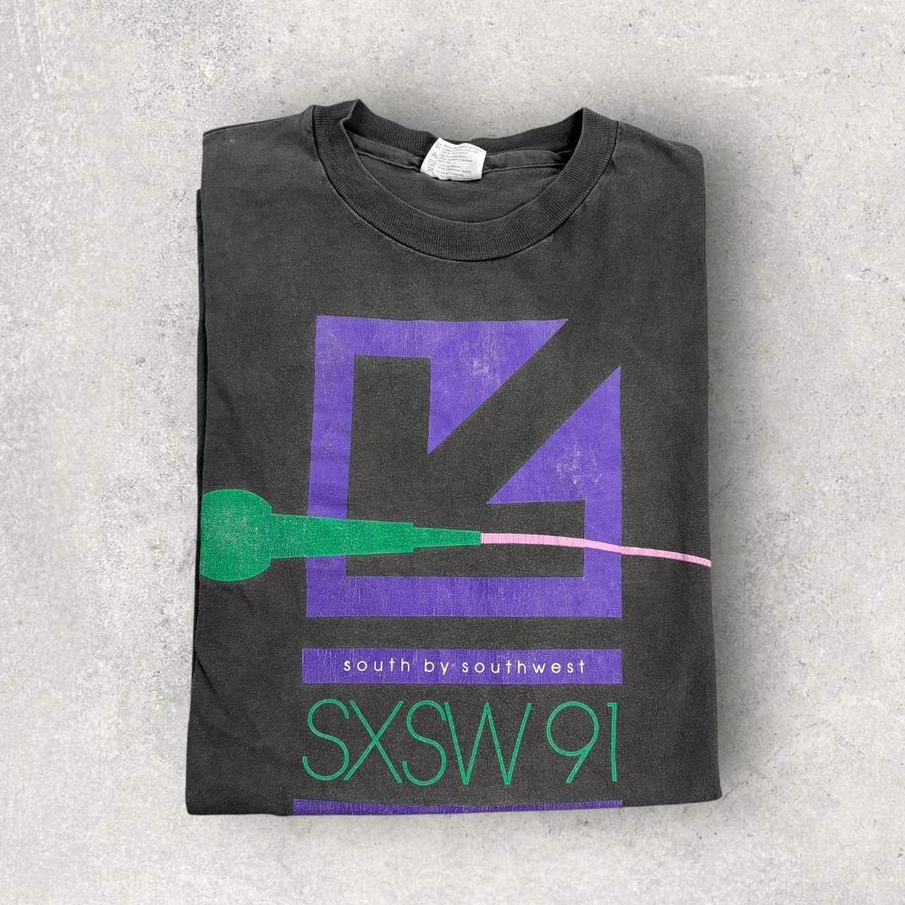 Vintage 90s USA SXSW music festival Austin Texas graphic band t-shirt