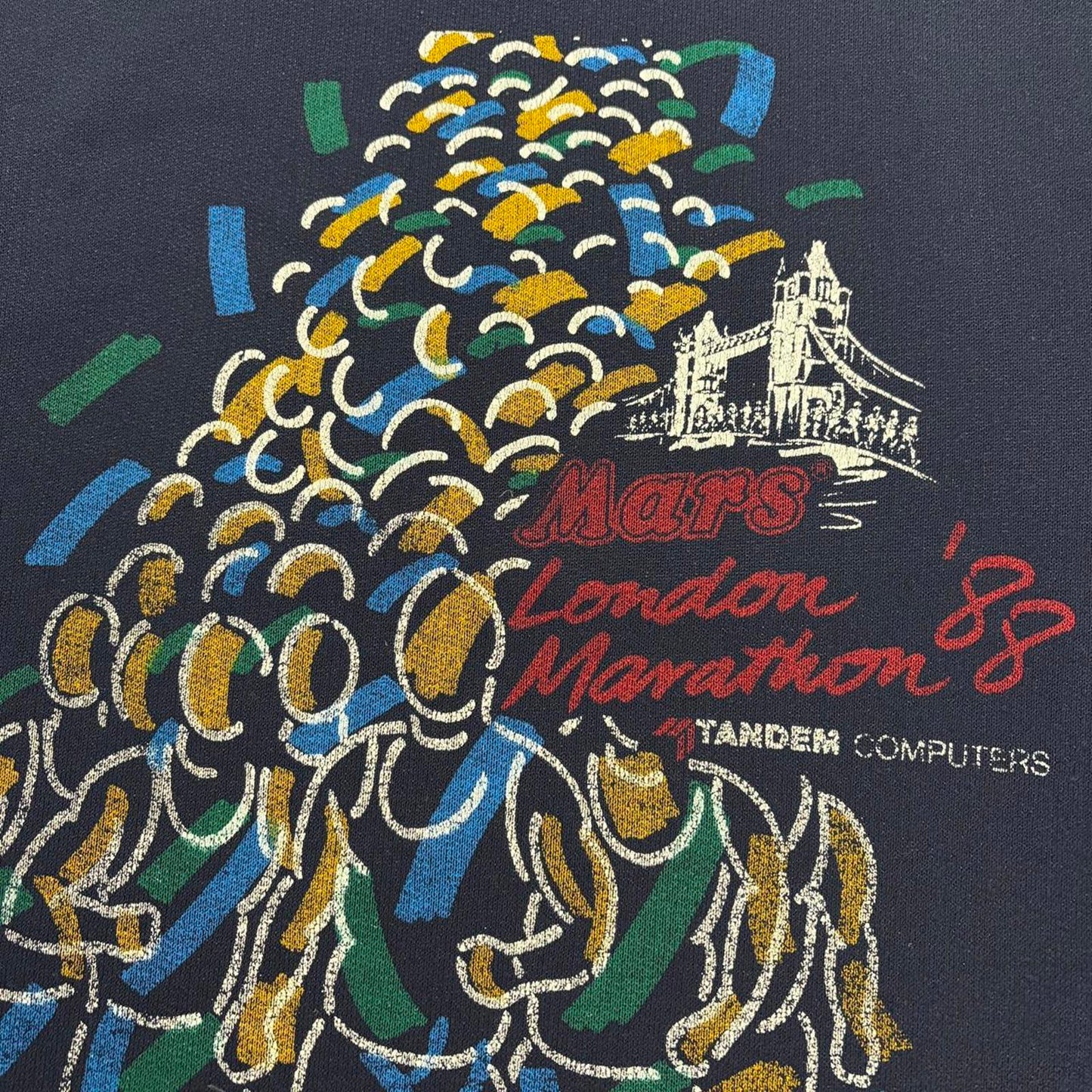 Vintage 80s Mars London Marathon 1988 race promotional sweatshirt