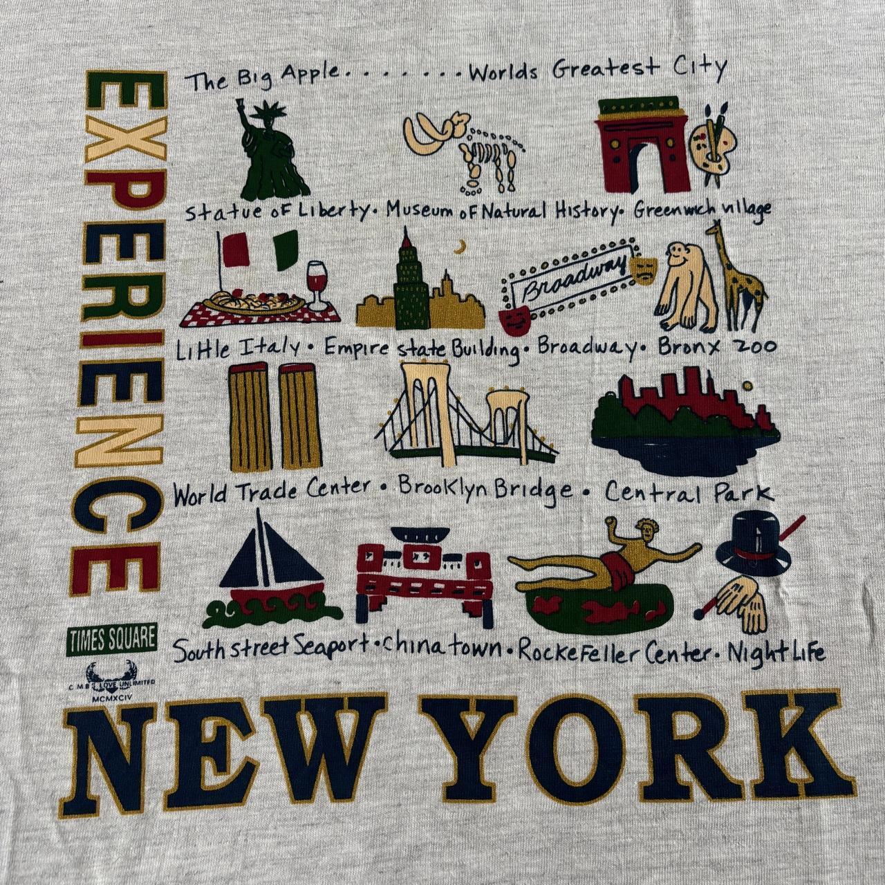Vintage 90s USA experience New York City landmarks souvenir t-shirt
