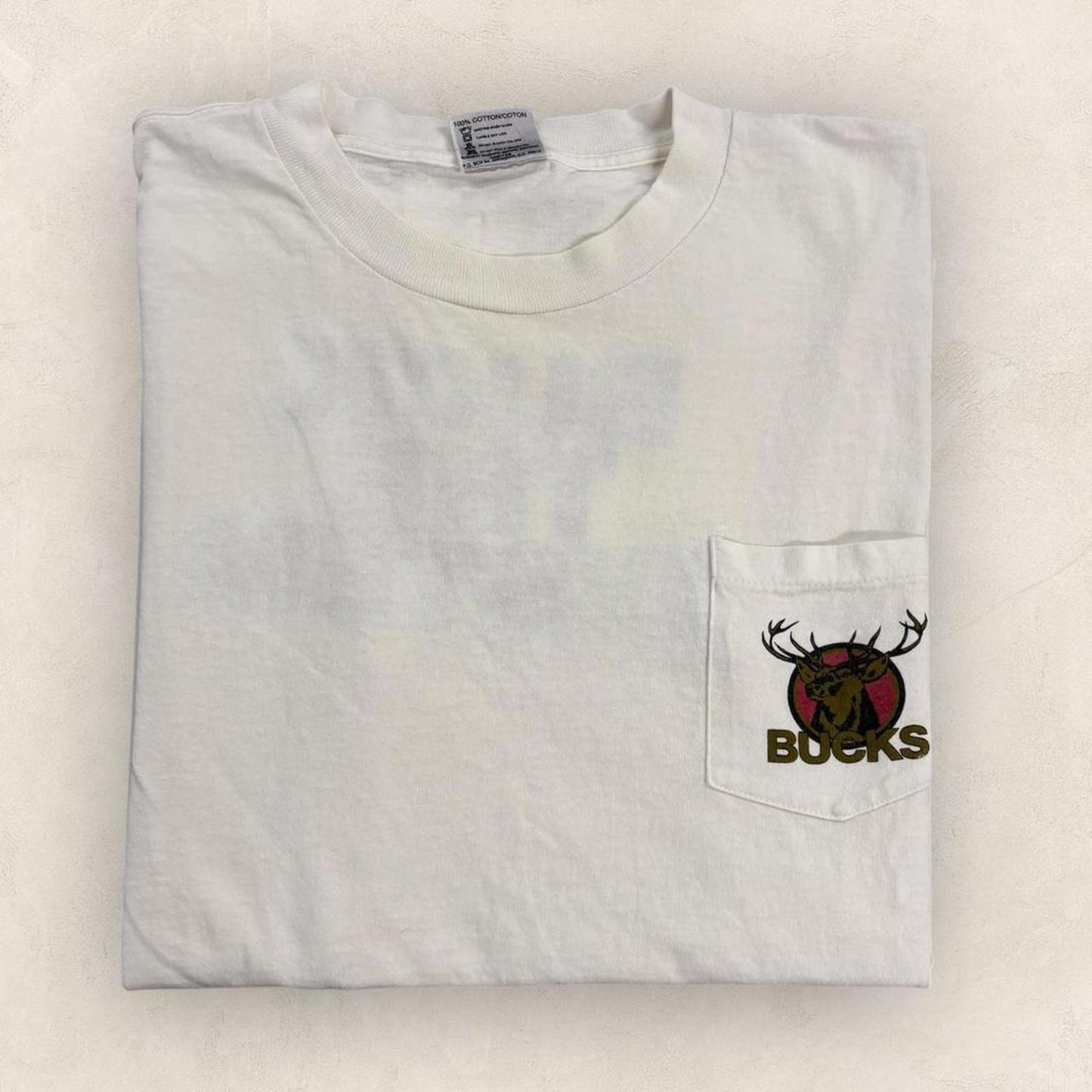 Vintage 90s USA Bucks cigarettes promotional pocket t-shirt