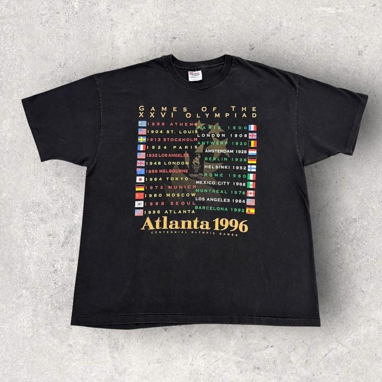 Vintage 90s USA Atlanta Olympics centennial games athletics graphic t-shirt
