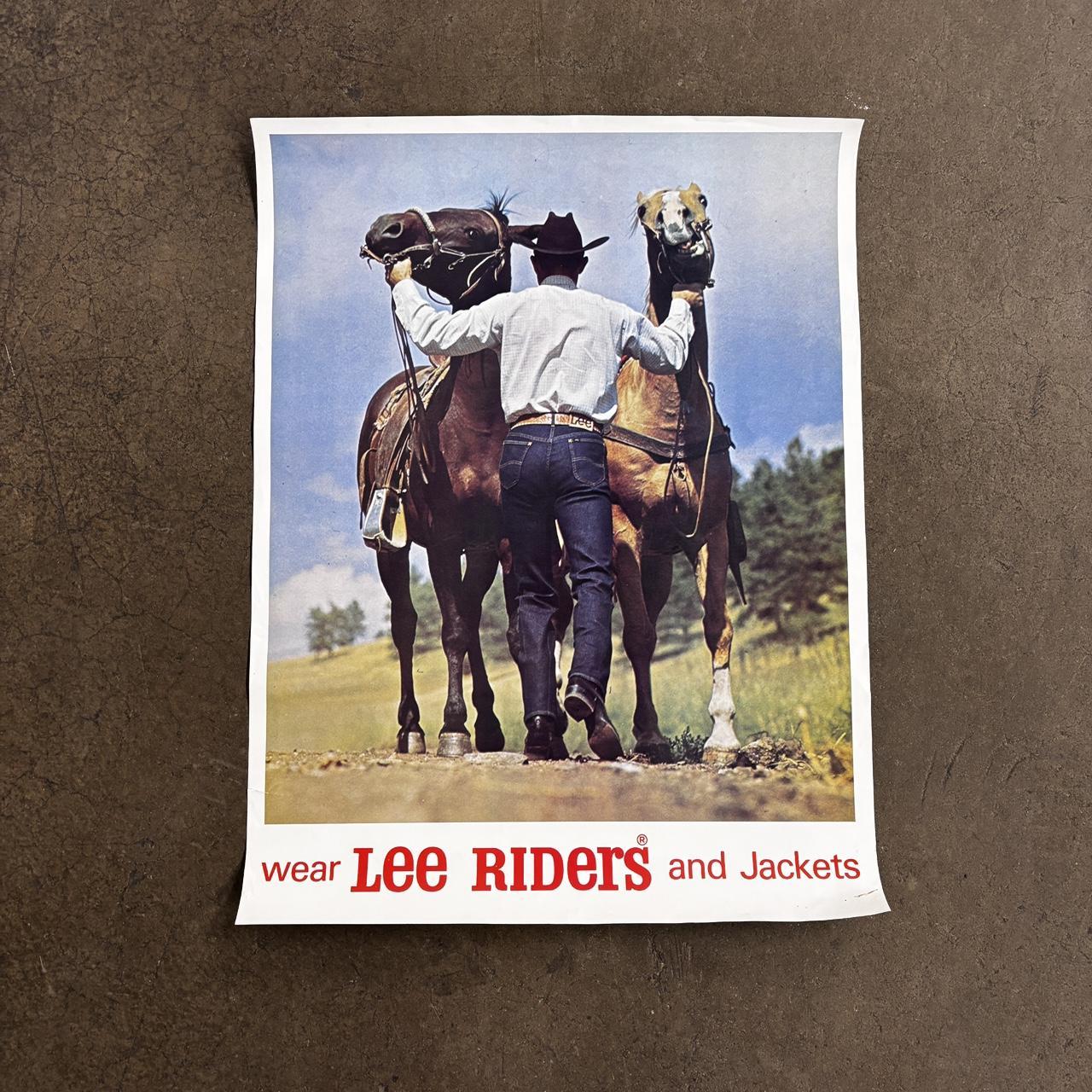 Vintage 80s Lee Jeans poster denim western rodeo cowboy print