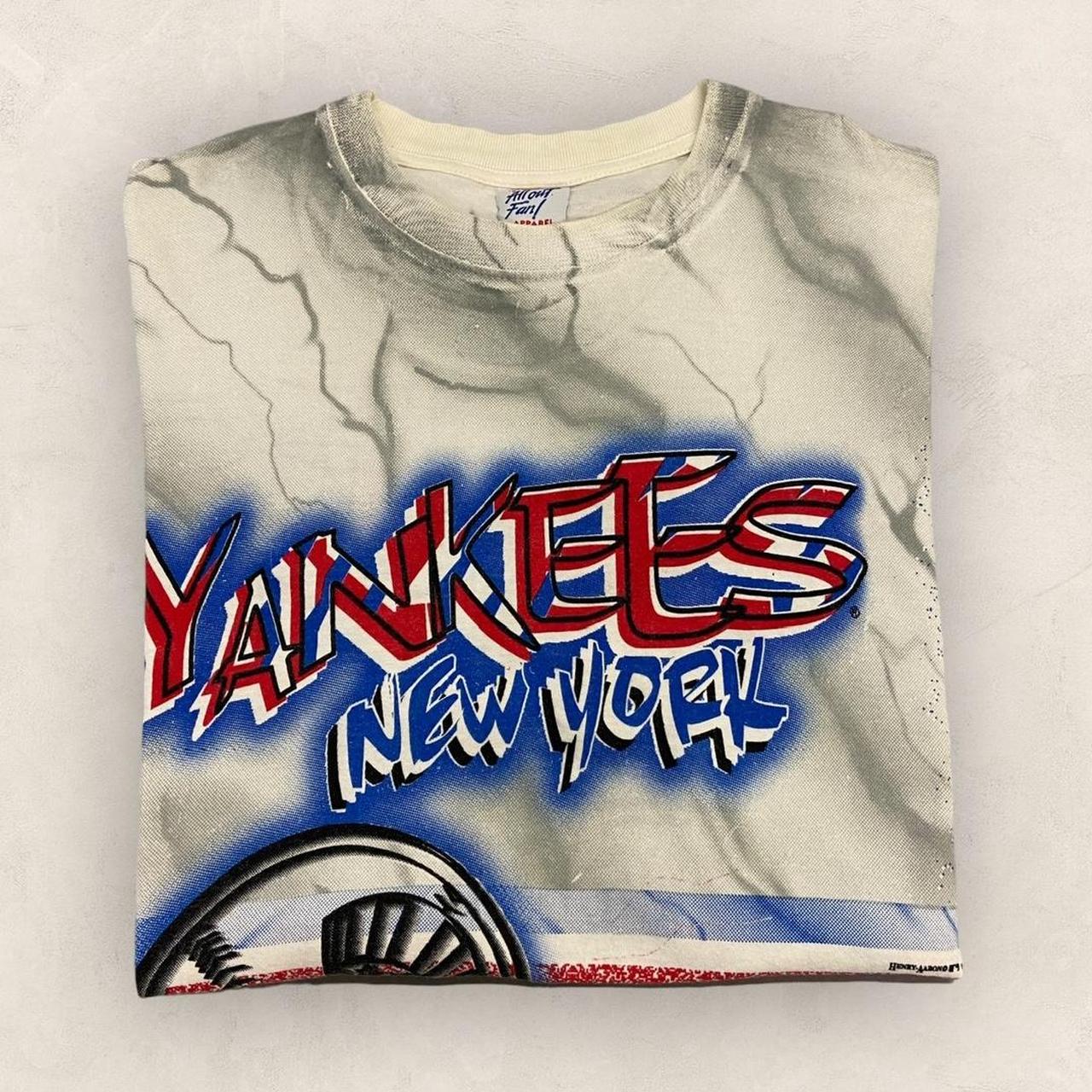 Vintage 90s USA New York Yankees MLB Major League Baseball AOP graphic t-shirt
