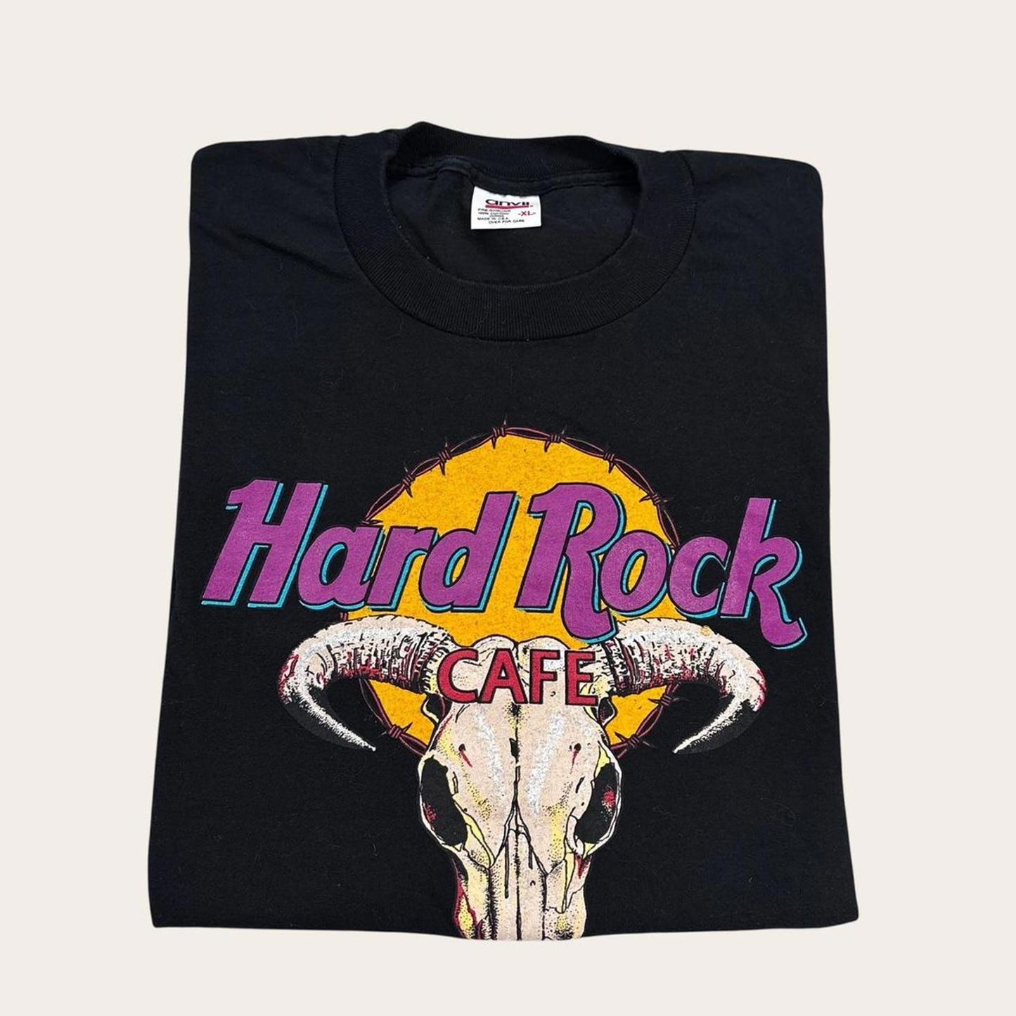 Vintage 90s USA Hard Rock Cafe Houston bar restaurant souvenir t-shirt