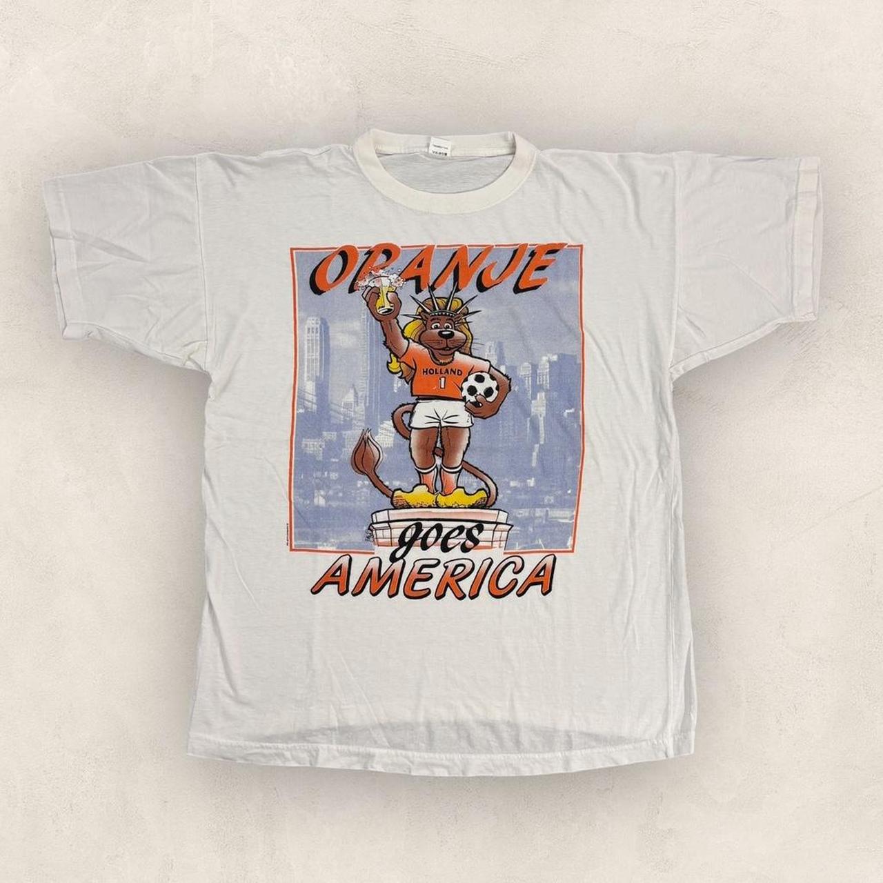 Vintage 90s USA World Cup 94 football tournament team Netherlands graphic t-shirt
