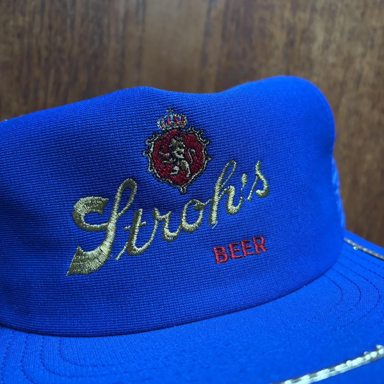 Vintage 90s USA Stroh’s beer brewery Detroit Michigan graphic trucker cap