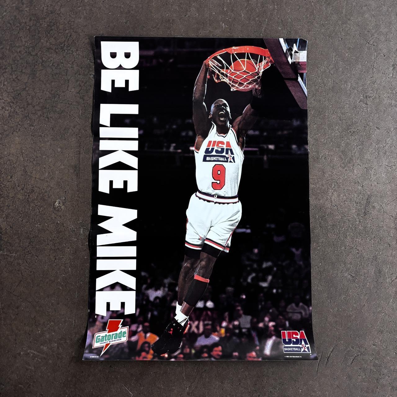 Vintage 90s Michael Jordan poster Team USA basketball Barcelona Olympics print