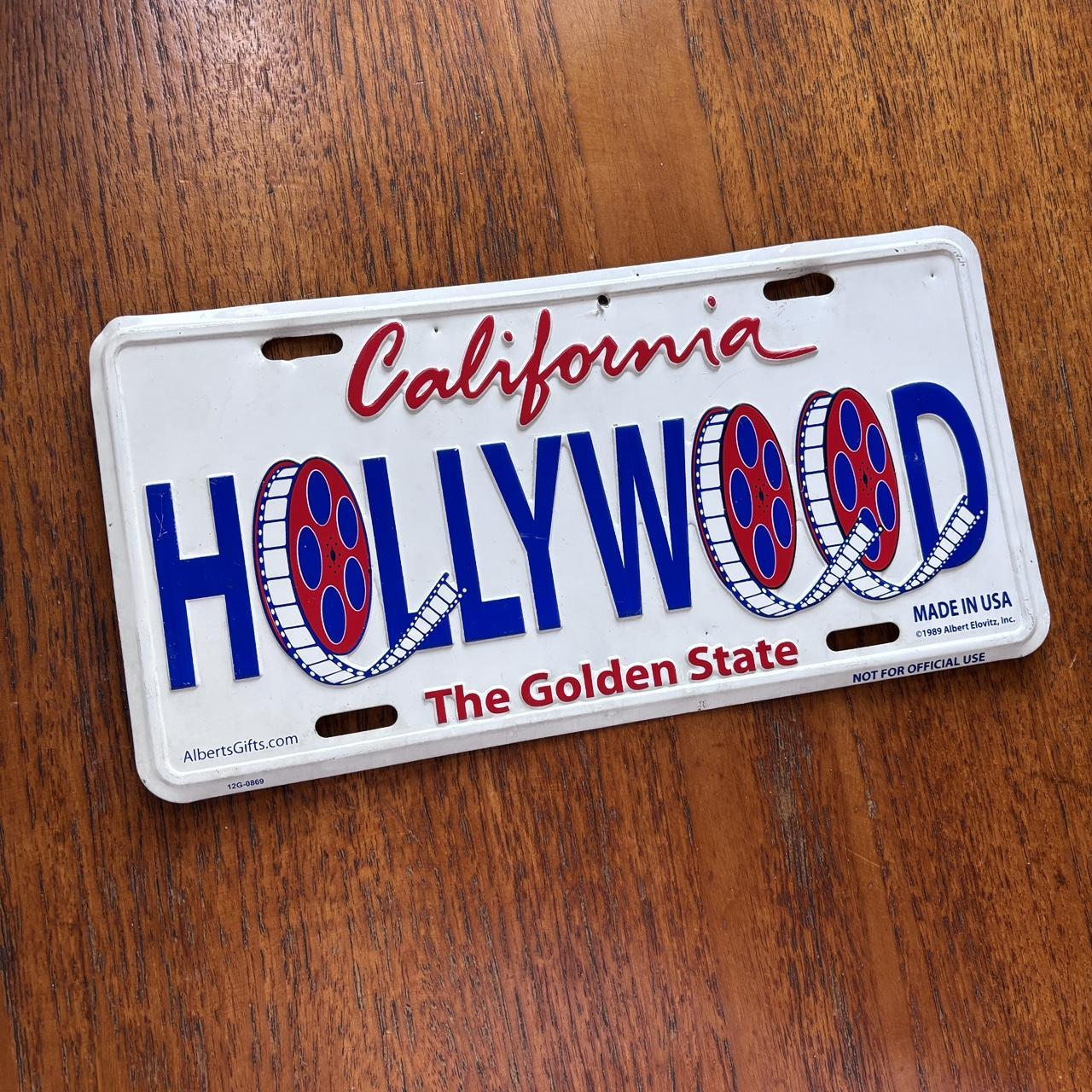 Vintage 90s USA Hollywood California the Golden State novelty license plate