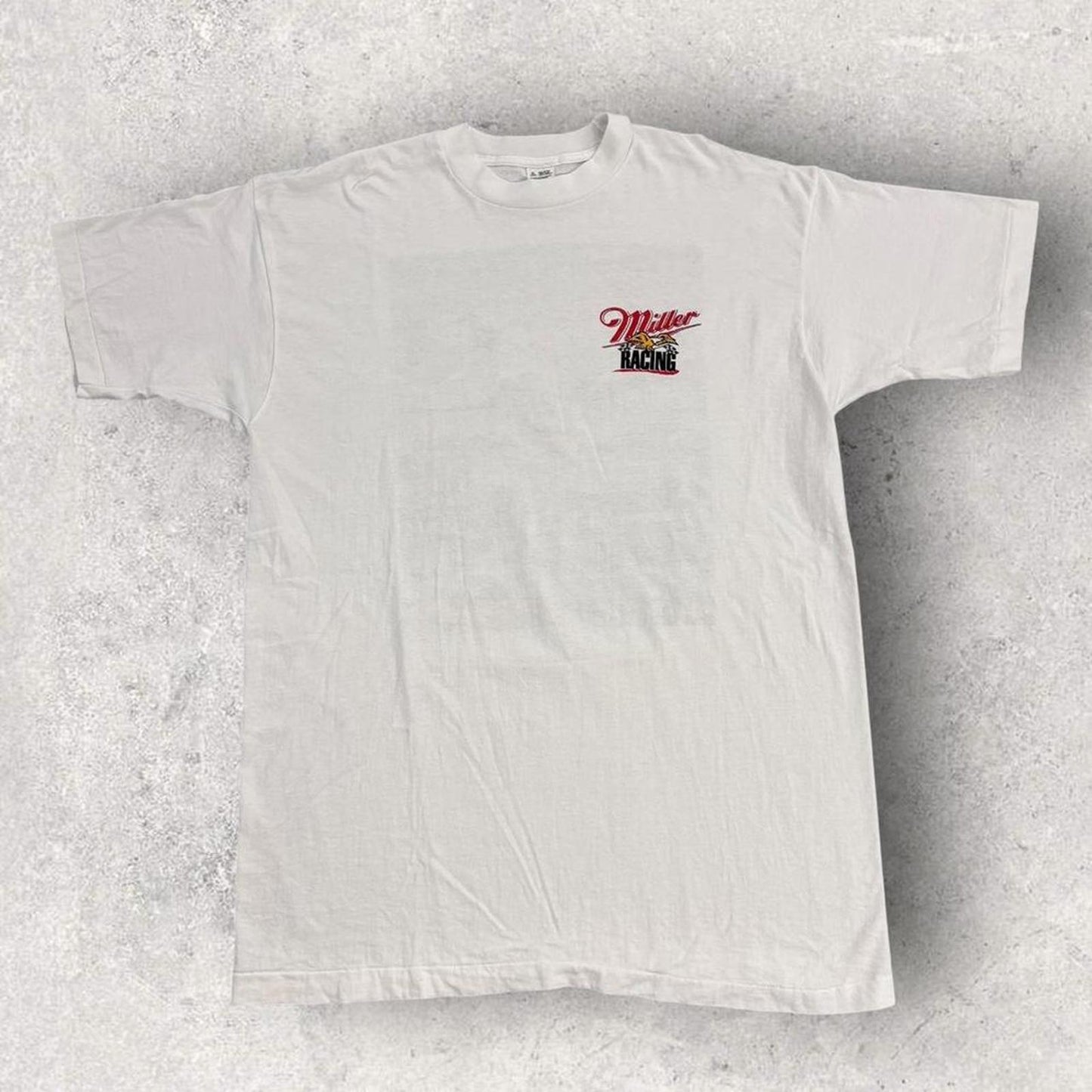 Vintage 90s USA Miller beer Racing Team NASCAR Indy 500 motorsport t-shirt