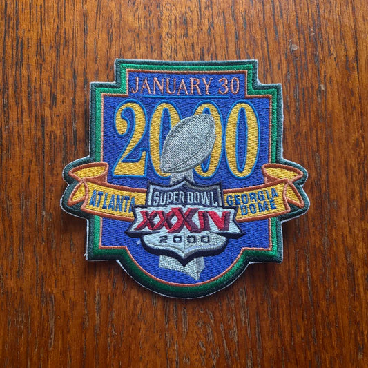 Vintage Y2K USA Super Bowl 34 NFL American Football embroidered patch