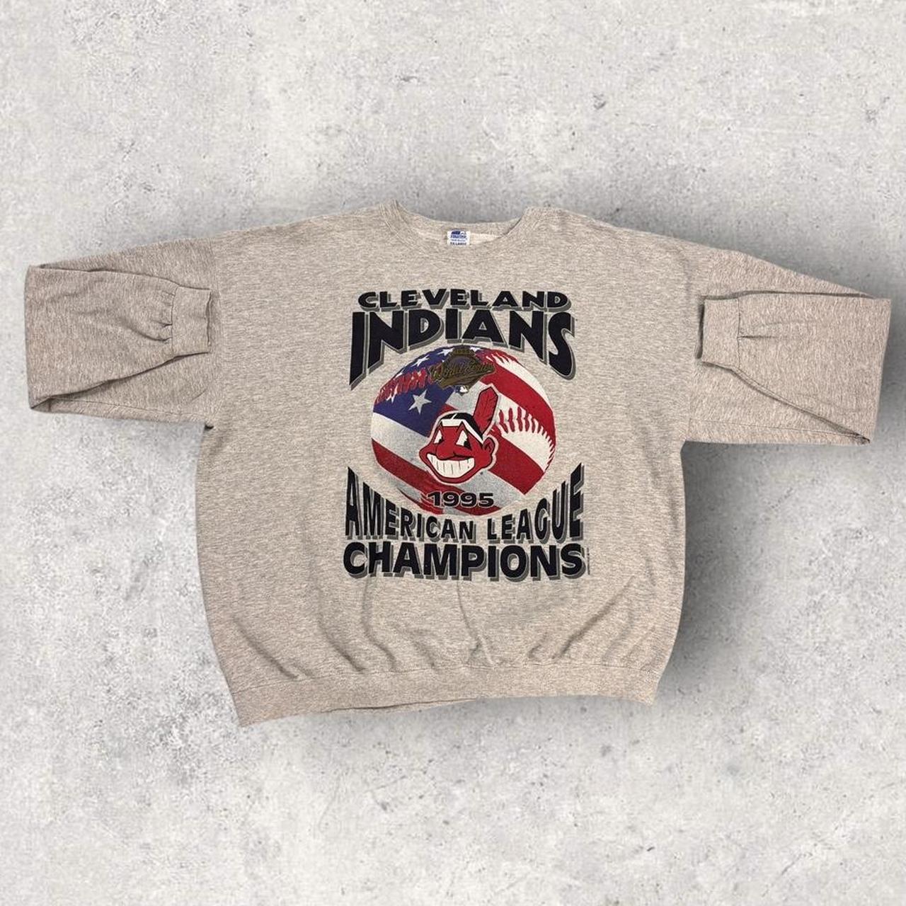 Vintage 90s USA Cleveland Indians MLB baseball World Series champions graphic sweatshirt
