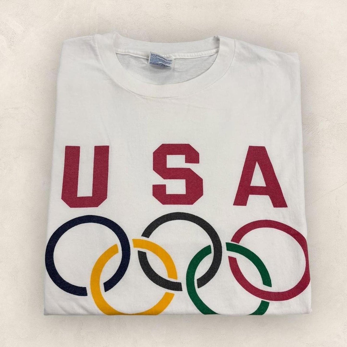 Vintage 90s Team USA Olympic rings summer games athletics graphic t-shirt