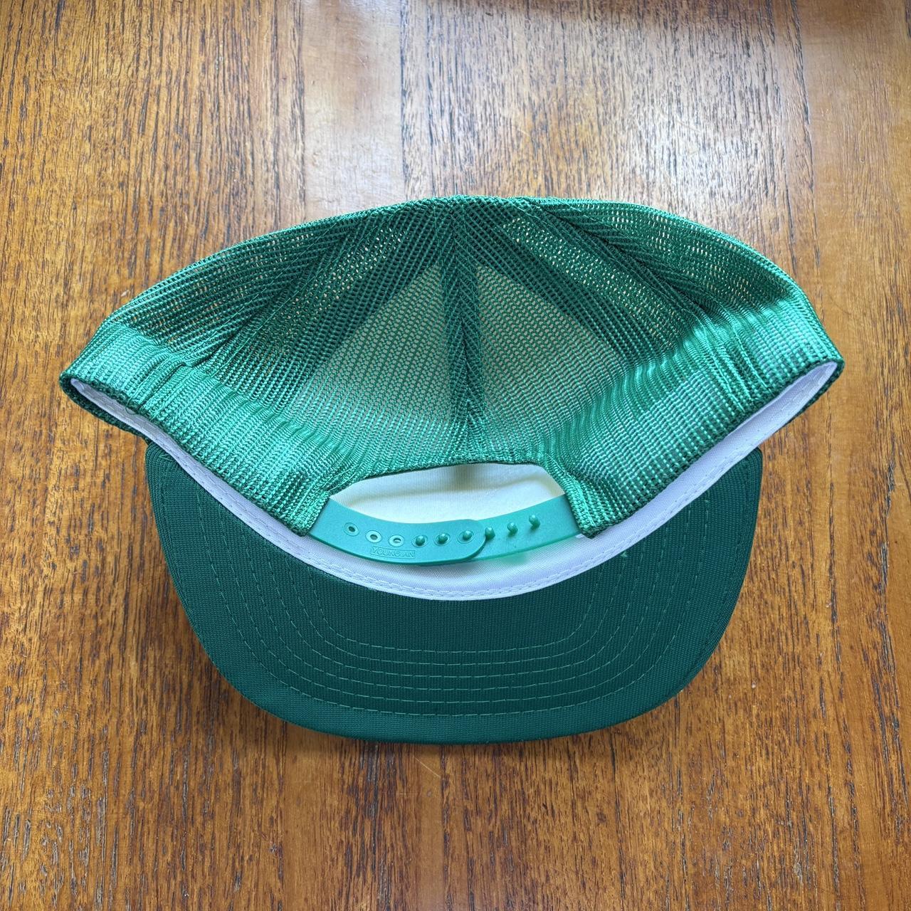 Vintage 90s USA Angts western leg construction workwear graphic trucker cap
