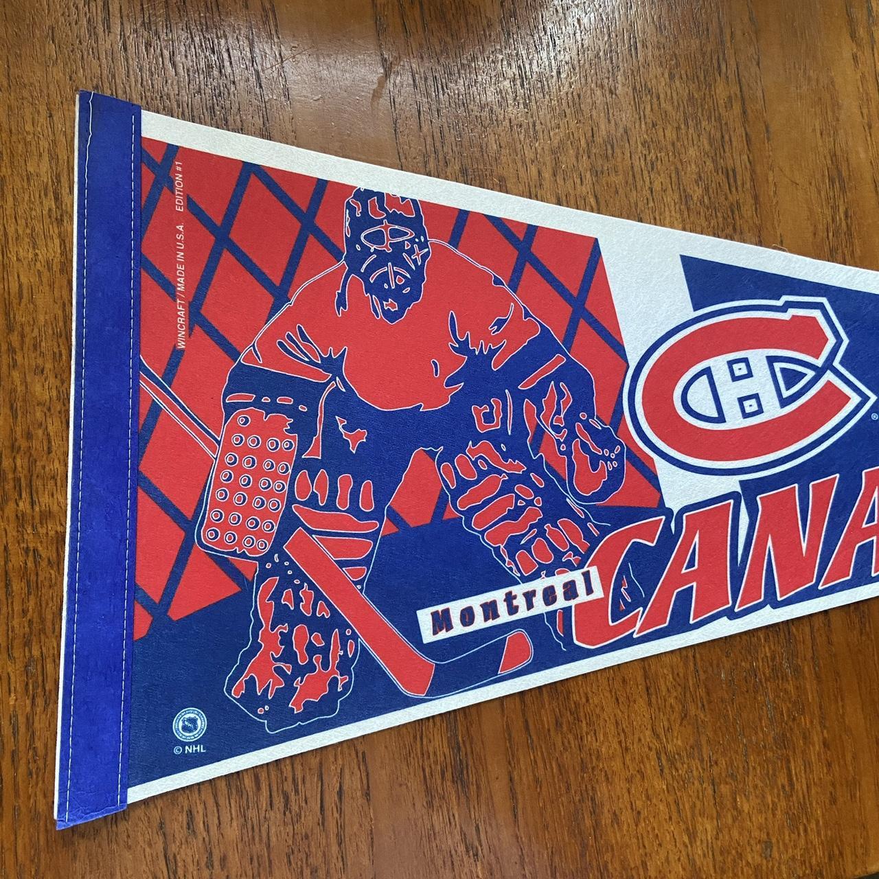 Vintage 90s Montreal Canadiens NHL ice hockey felt pennant