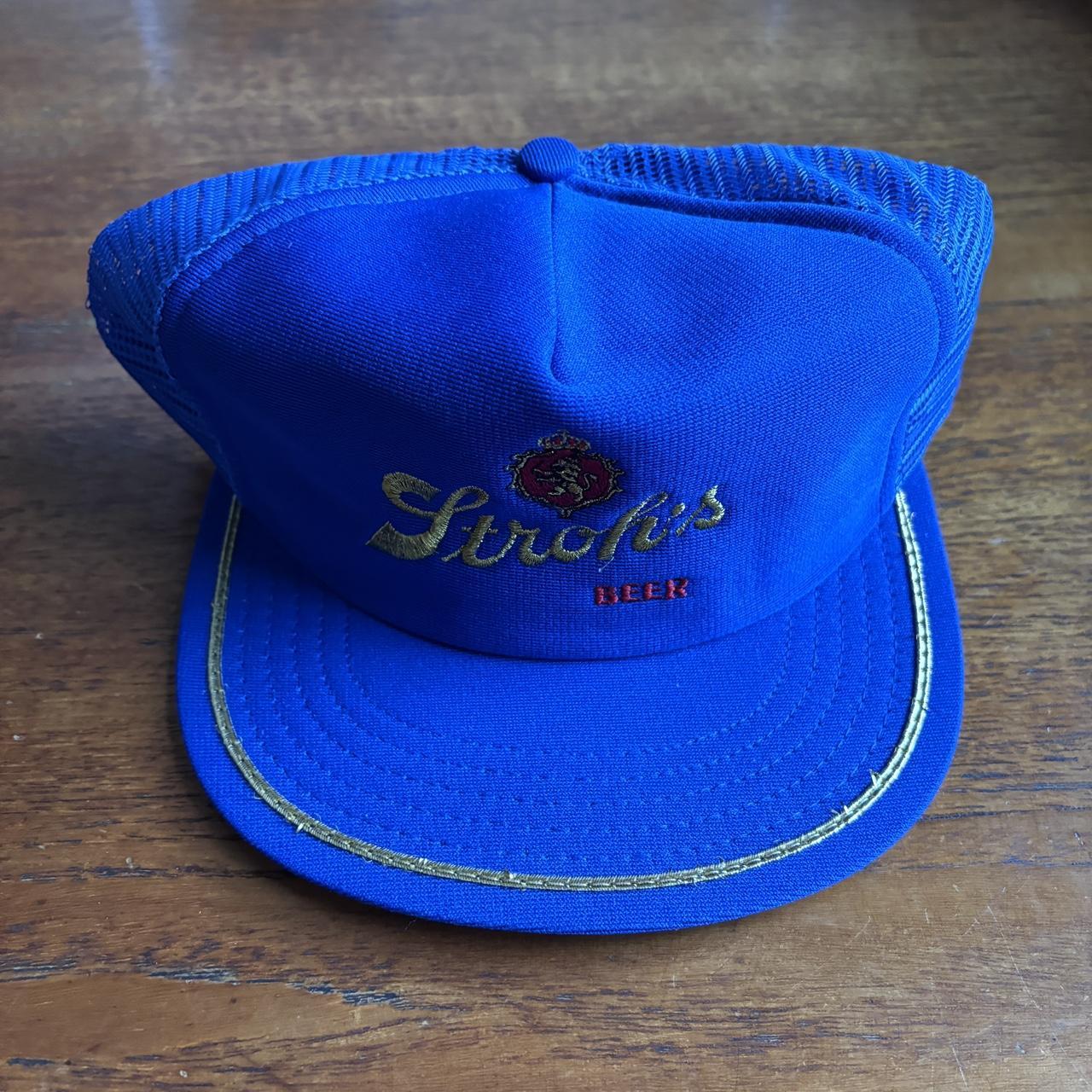Vintage 90s USA Stroh’s beer brewery Detroit Michigan graphic trucker cap