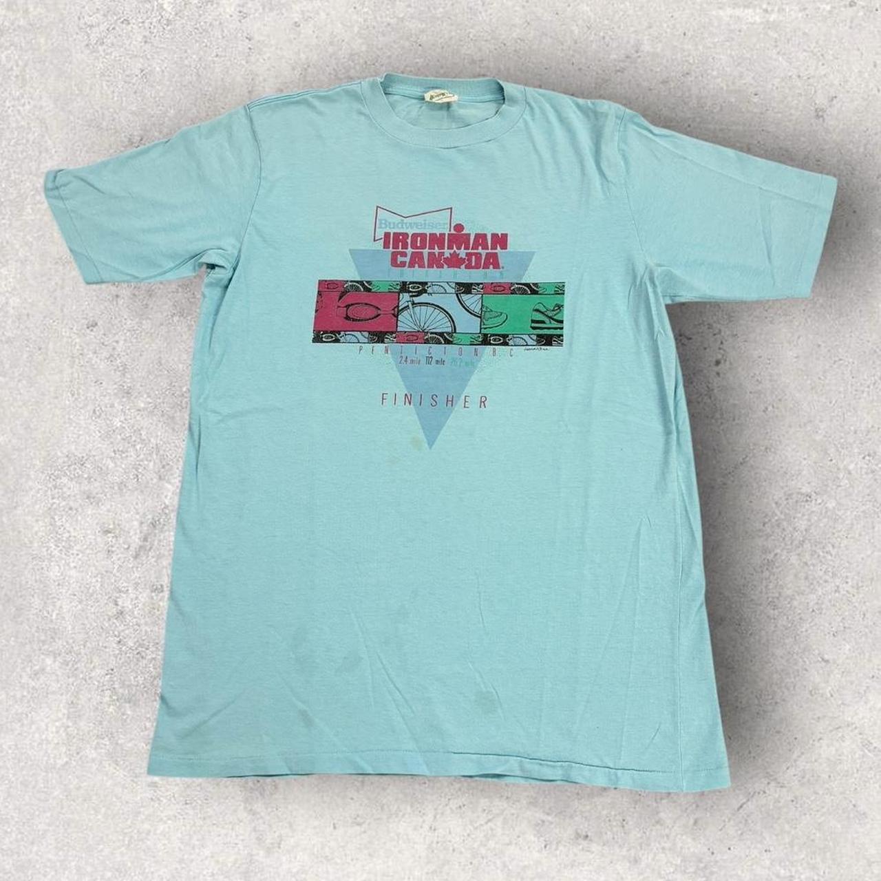 Vintage 90s Budweiser Ironman Canada Triathlon Penicton BC graphic t-shirt
