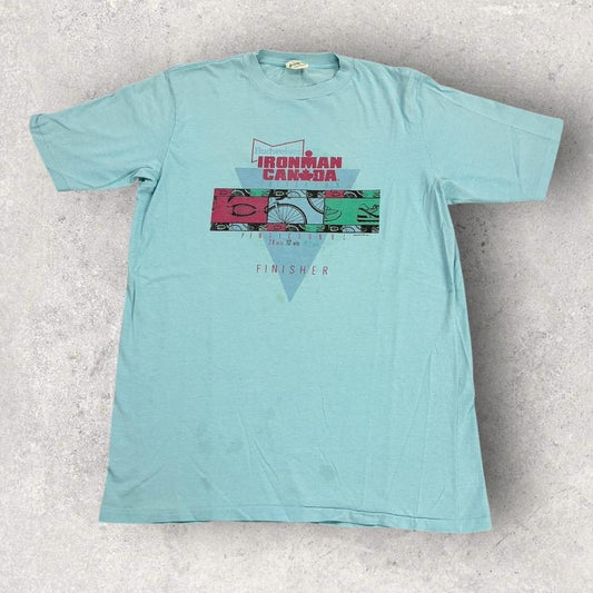 Vintage 90s Budweiser Ironman Canada Triathlon Penicton BC graphic t-shirt