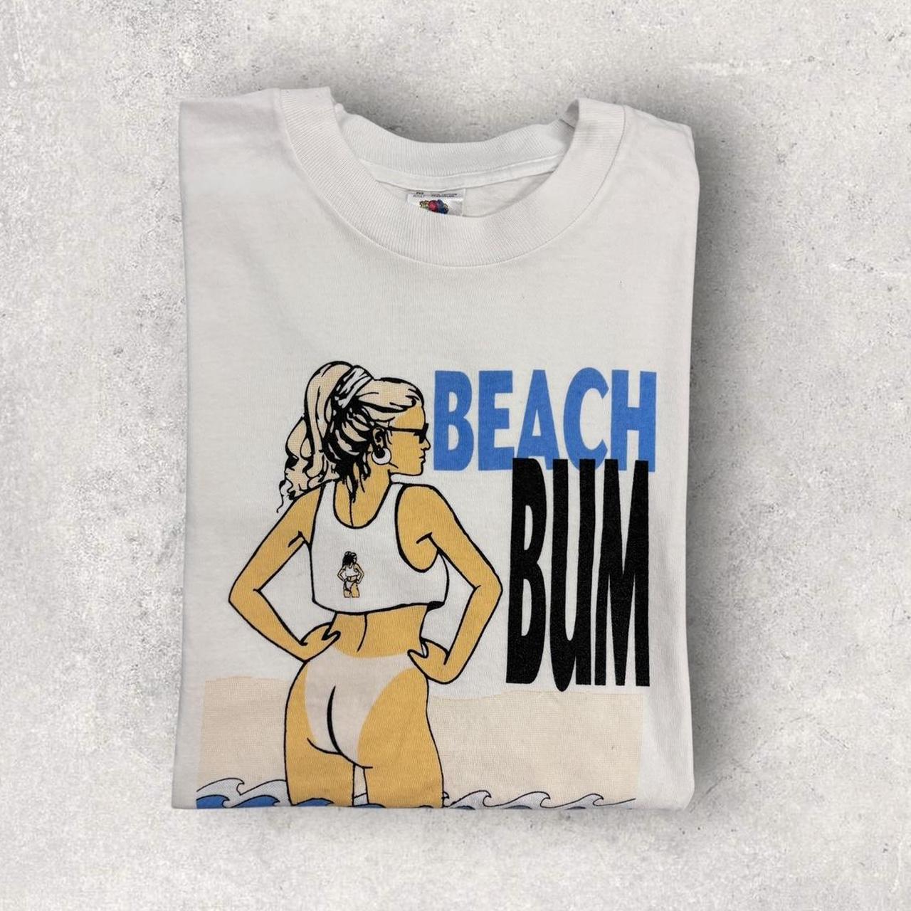 Vintage 90s USA beach bum sunbathing vacation graphic t-shirt