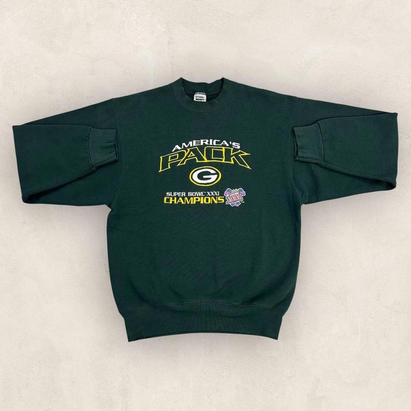Vintage 90s USA Green Bay Packers Super Bowl 31 champions NFL sweatshirt