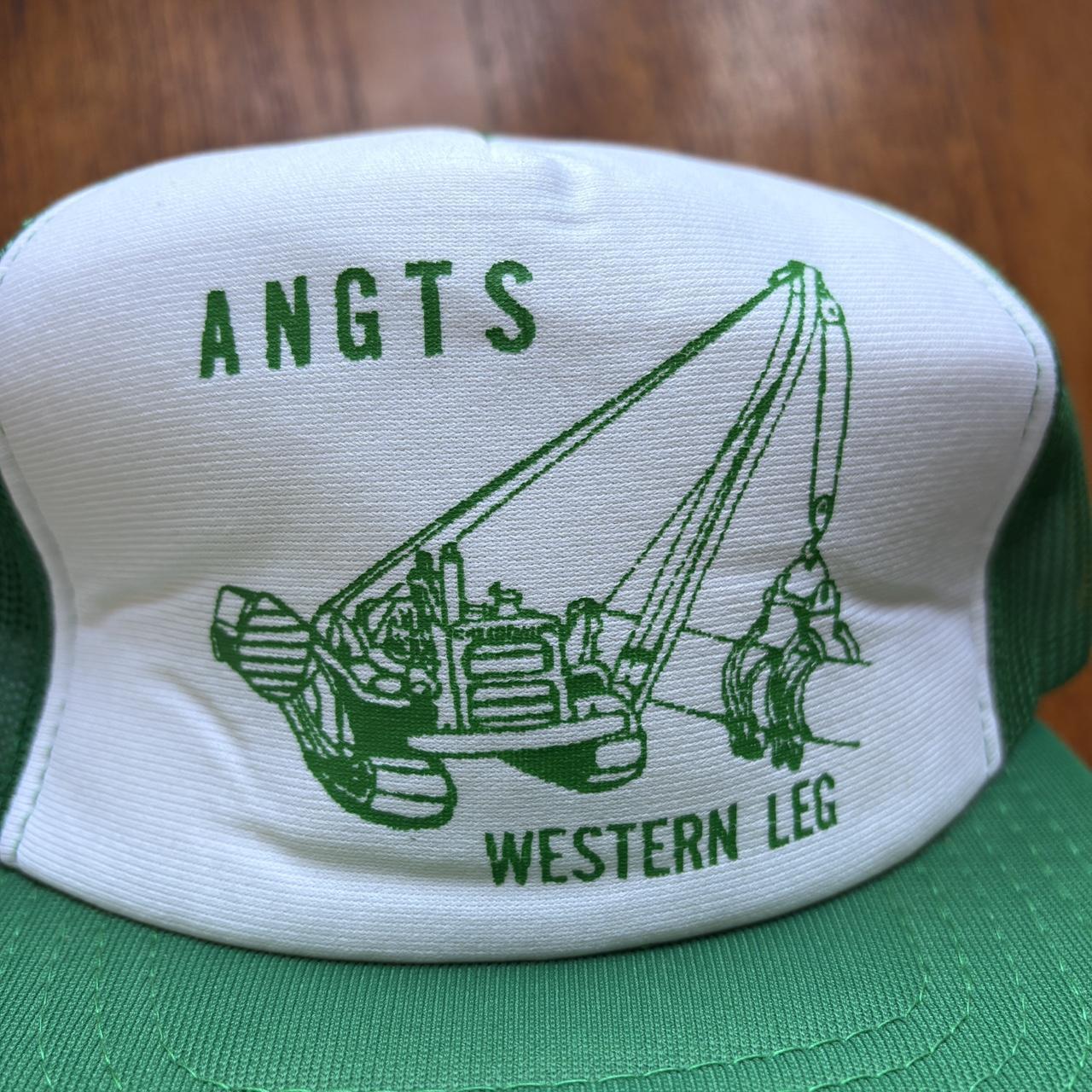 Vintage 90s USA Angts western leg construction workwear graphic trucker cap