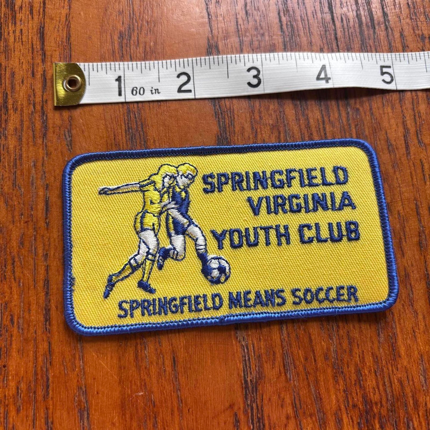 Vintage 90s Springfield Virginia youth club soccer football embroidered patch