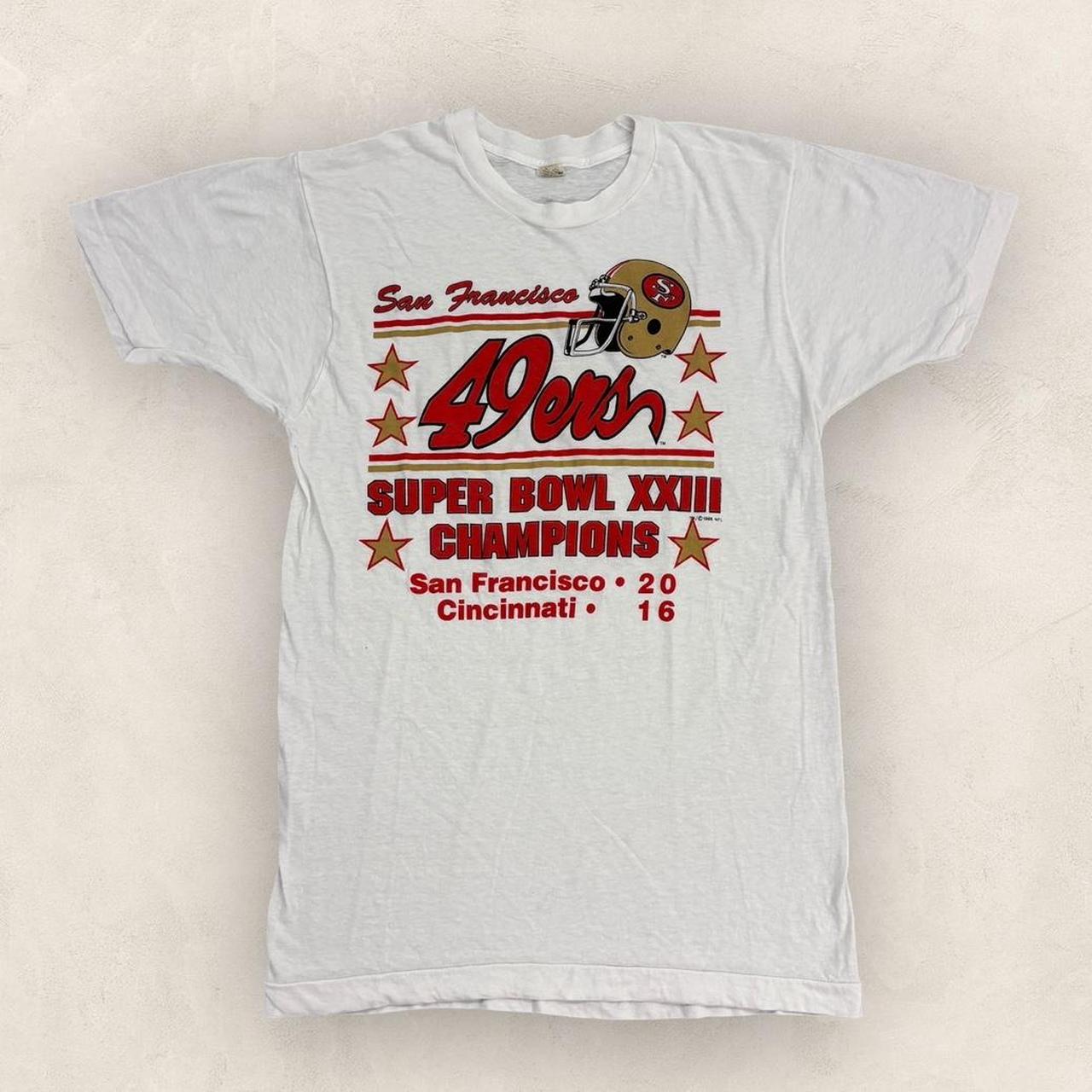 Vintage 80s USA San Francisco 49ers Super Bowl 23 champions NFL American Football t-shirt