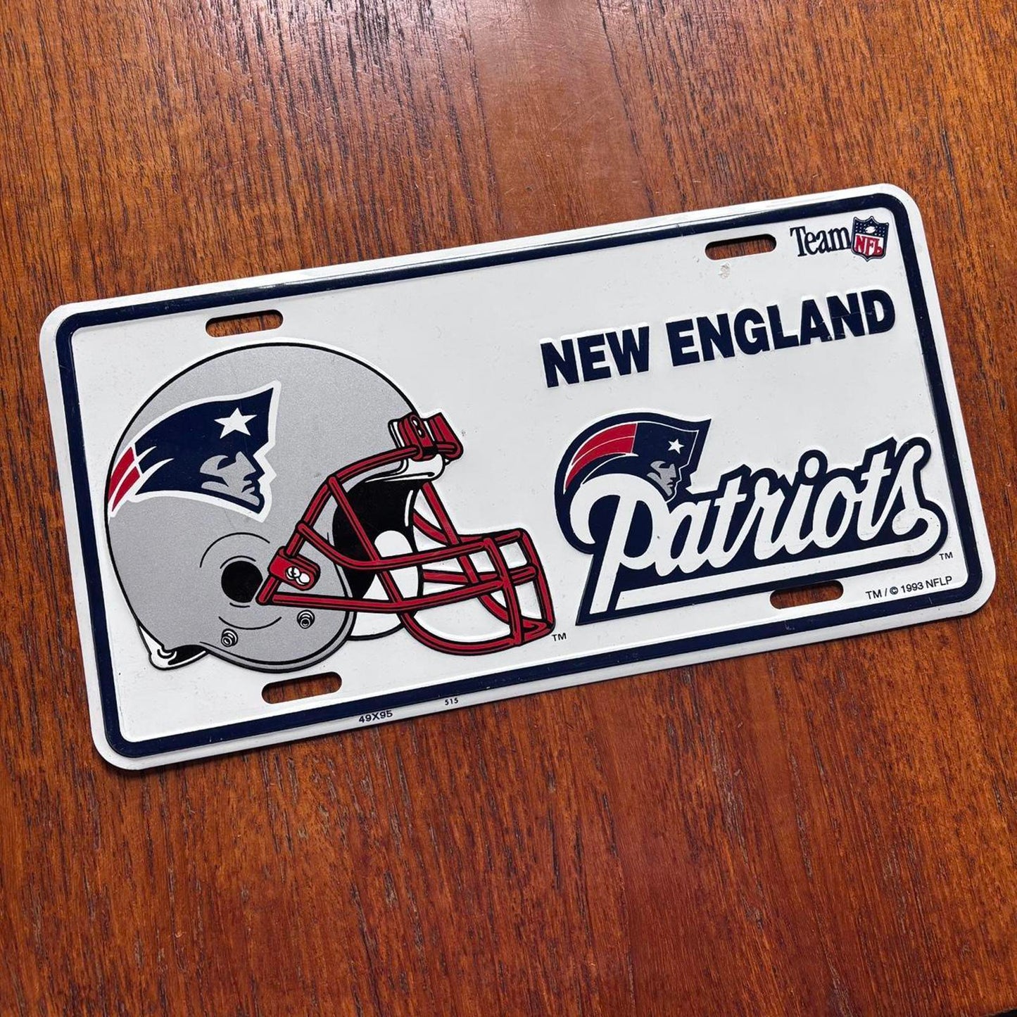 Vintage 90s USA New England Patriots NFL American license plate