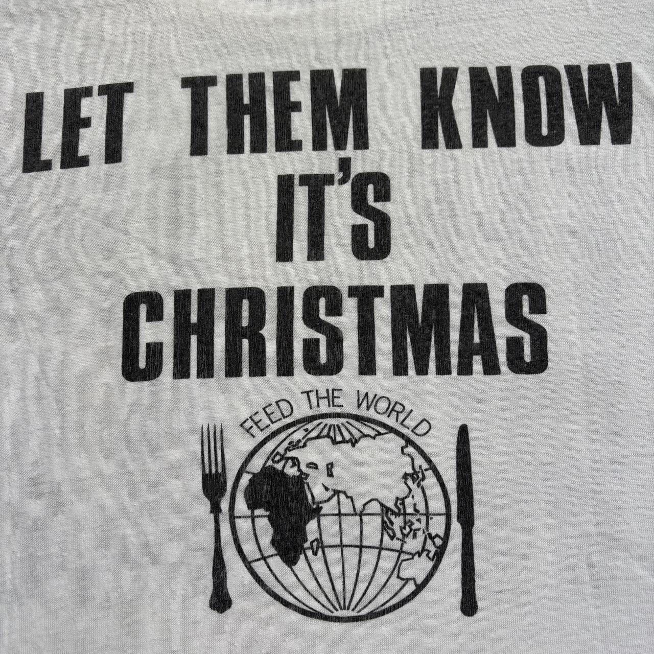 Vintage 80s Band Aid charity feed the world promotional music t-shirt