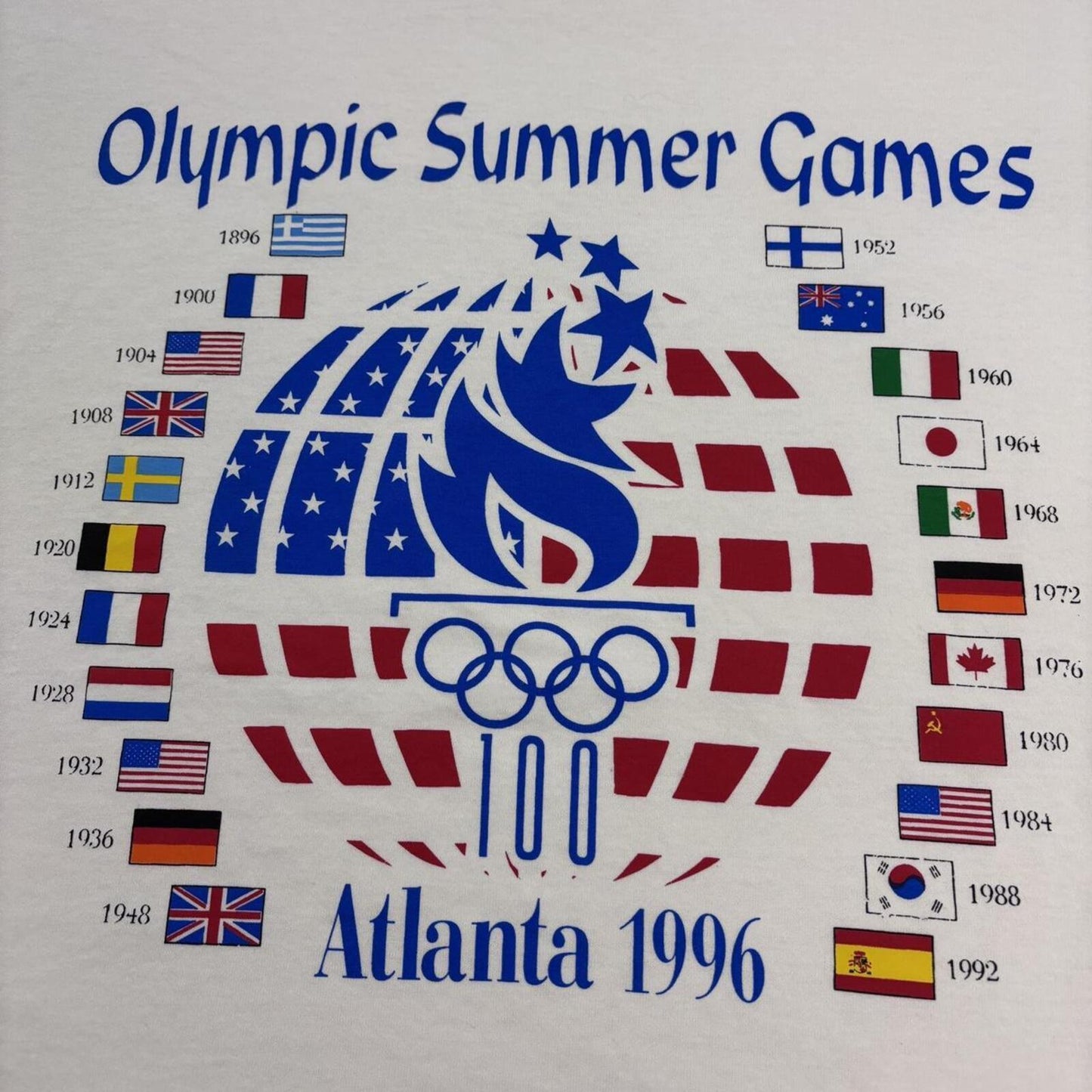Vintage 90s USA Atlanta Olympics summer games athletics graphic t-shirt