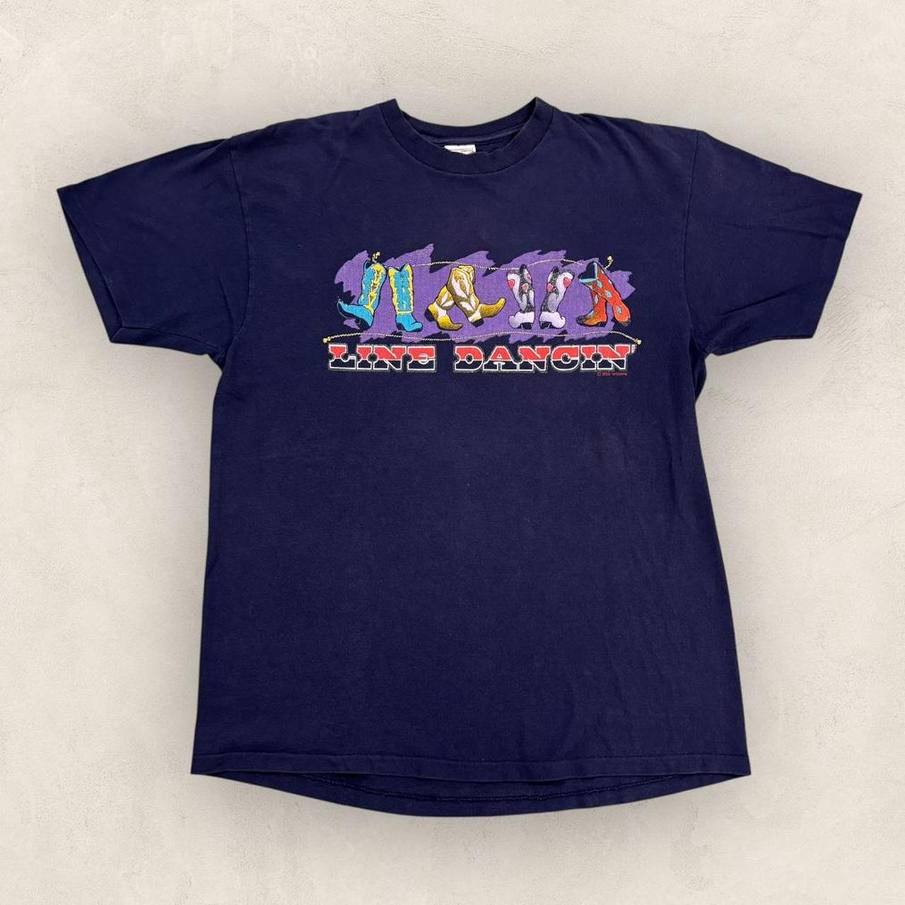 Vintage 90s USA Line Dancing rodeo western cowboy graphic t-shirt